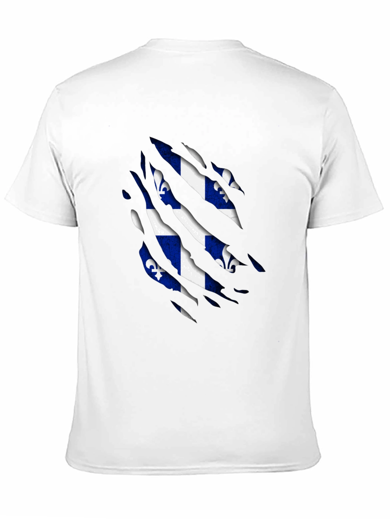 Quebec Flag T-Shirt - Ripped Design