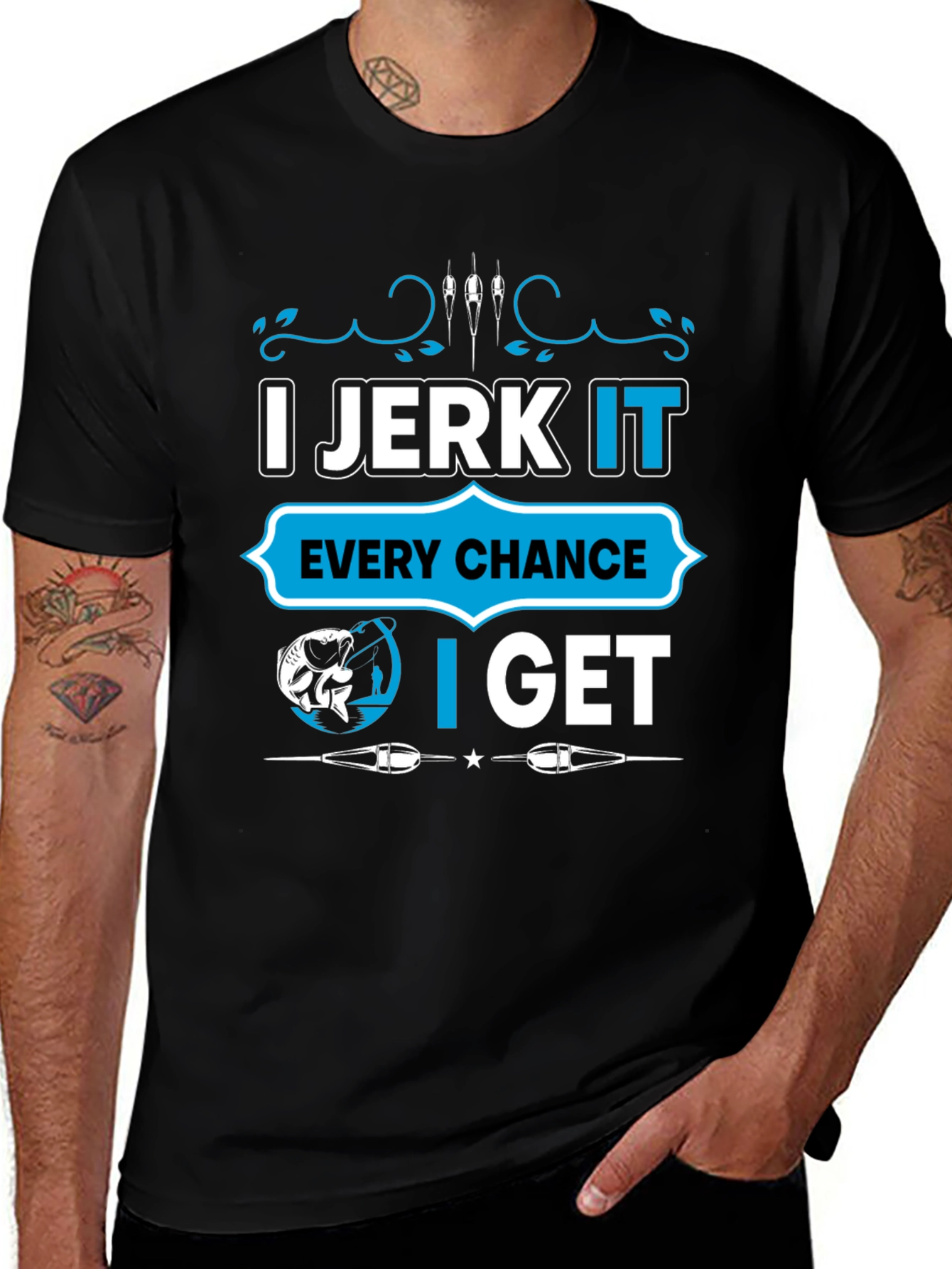 I Jerk It Fishing T-Shirt - Funny Fisherman Tee
