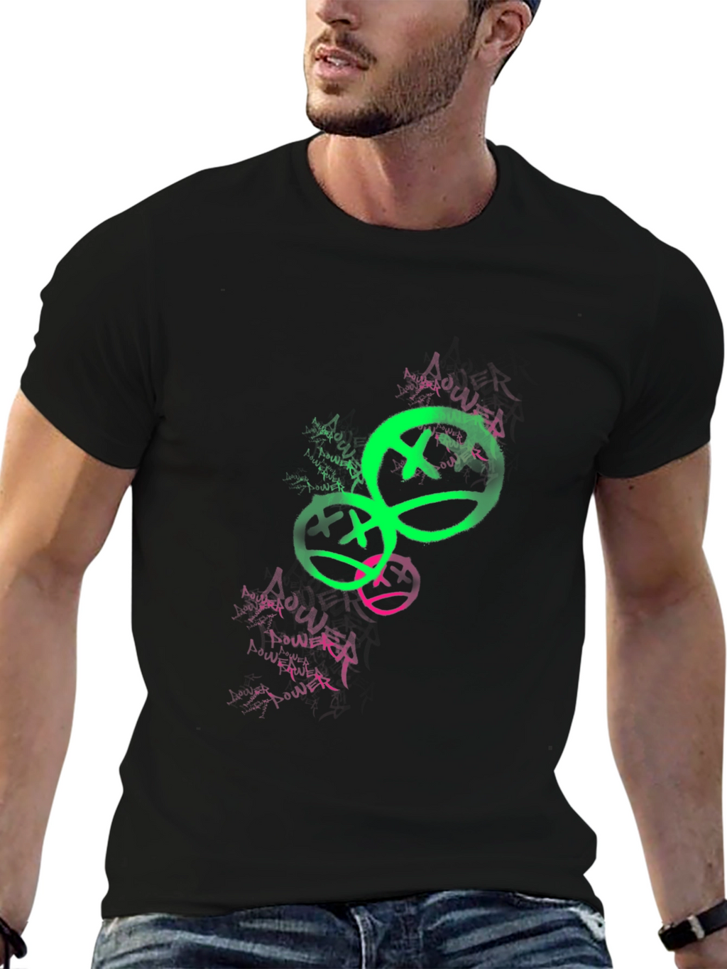 Graffiti Smiley Face Graphic Tee