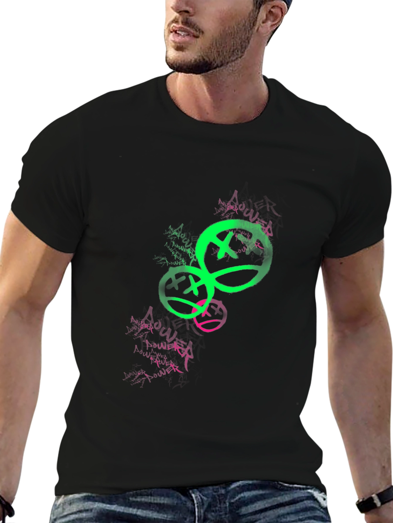 Graffiti Smiley Face Graphic Tee