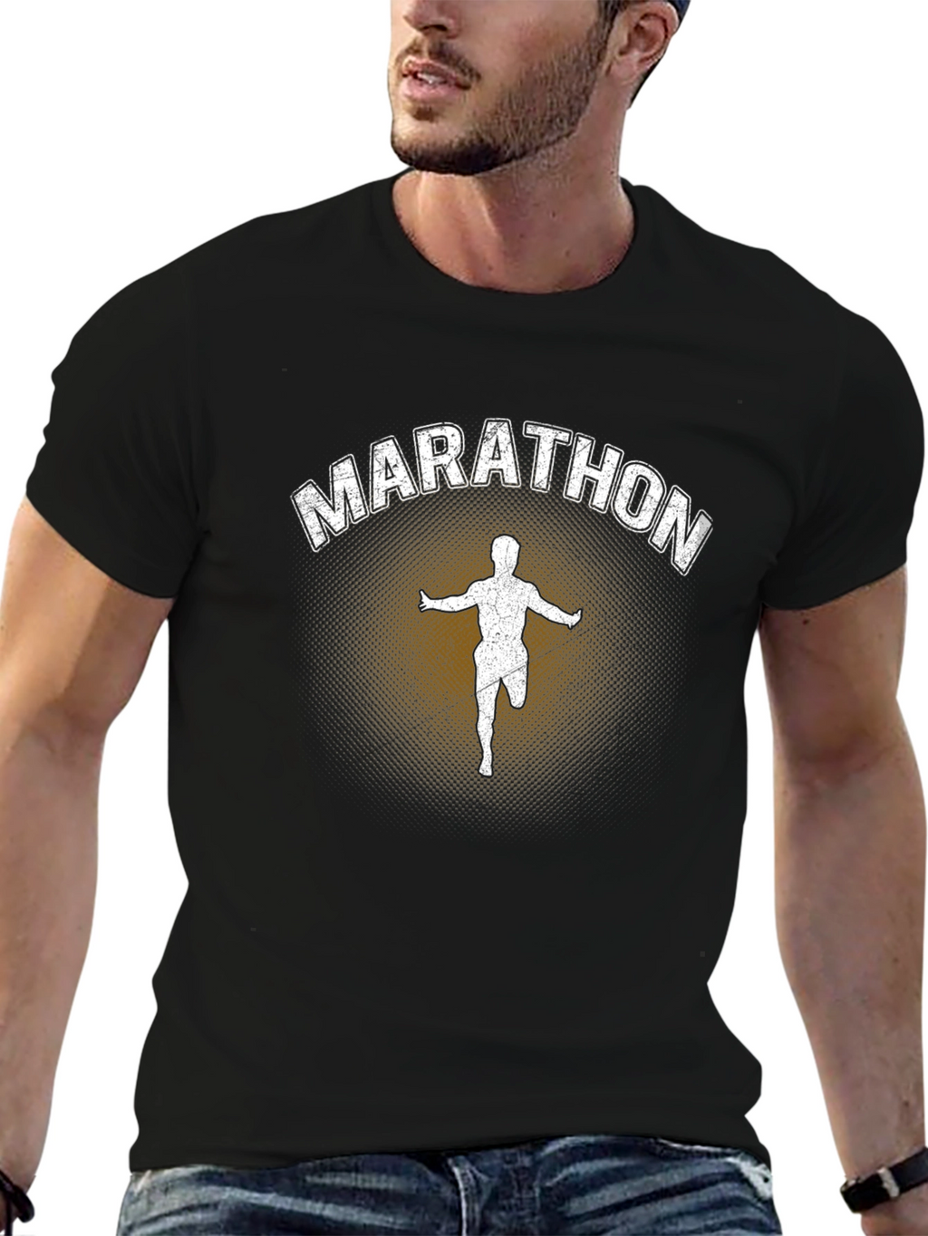 Marathon Runner Graphic Tee - Black