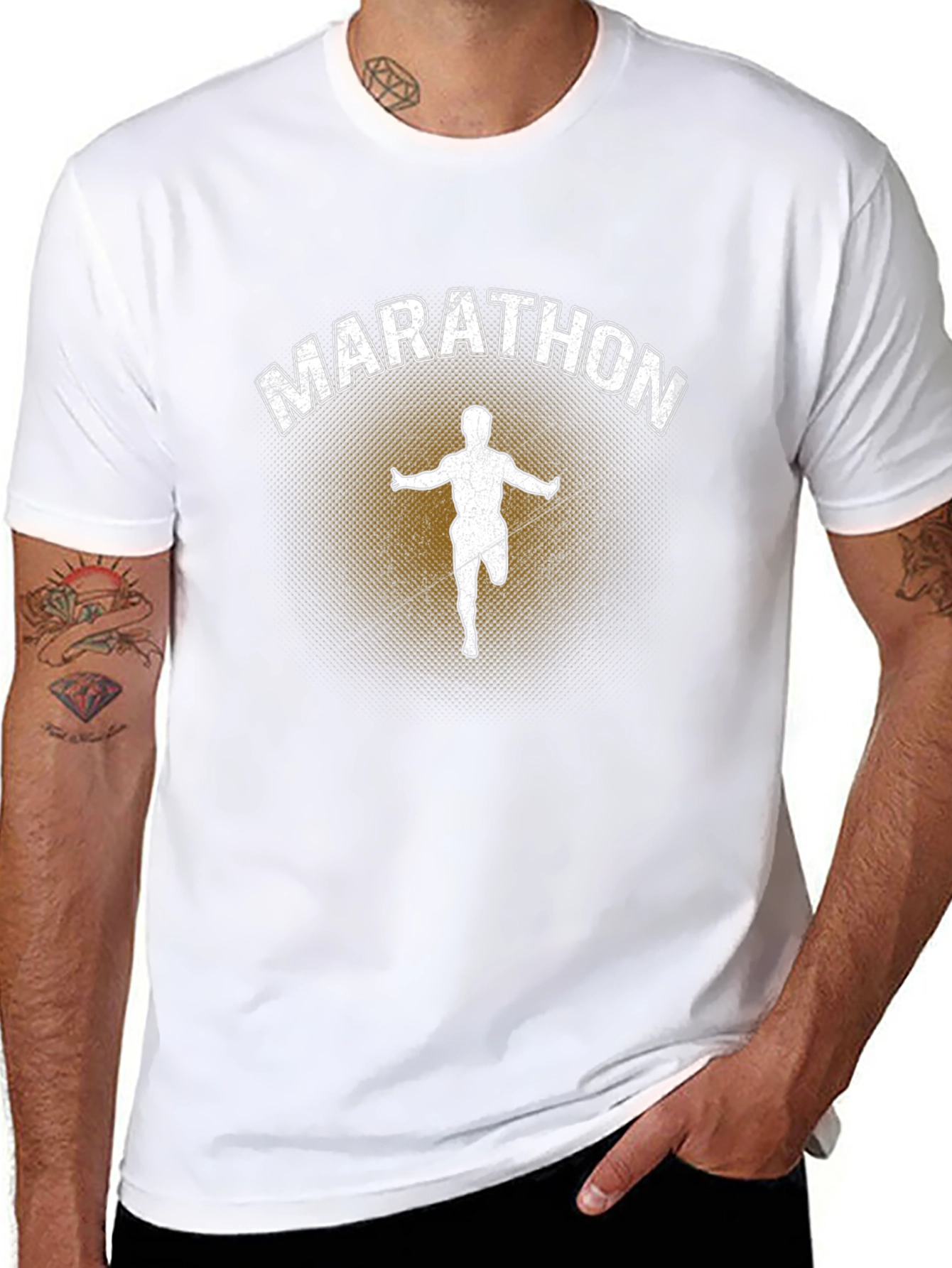 Marathon Runner Graphic Tee - Black