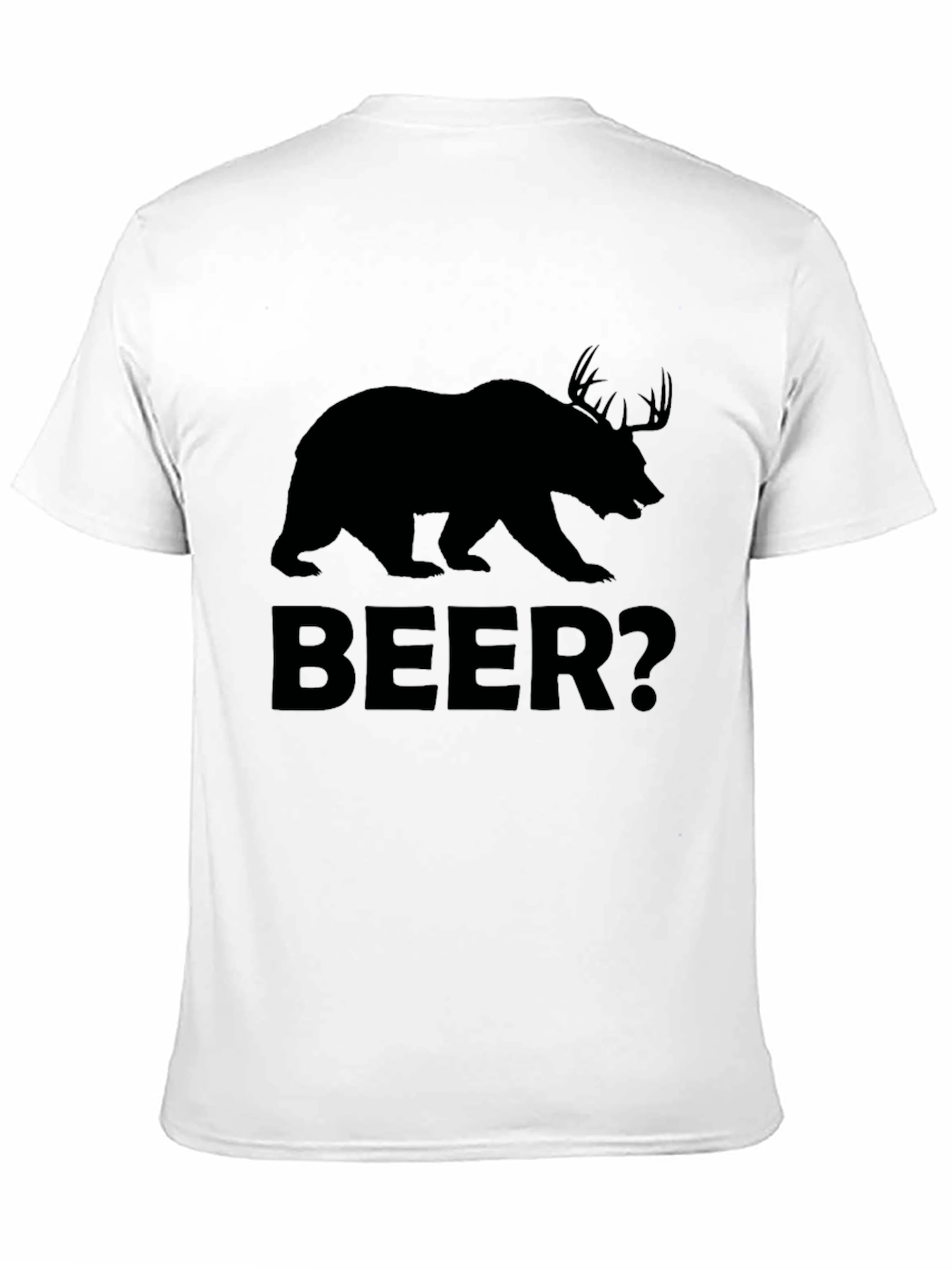 Bear Deer Beer? Mens Black Graphic T-Shirt