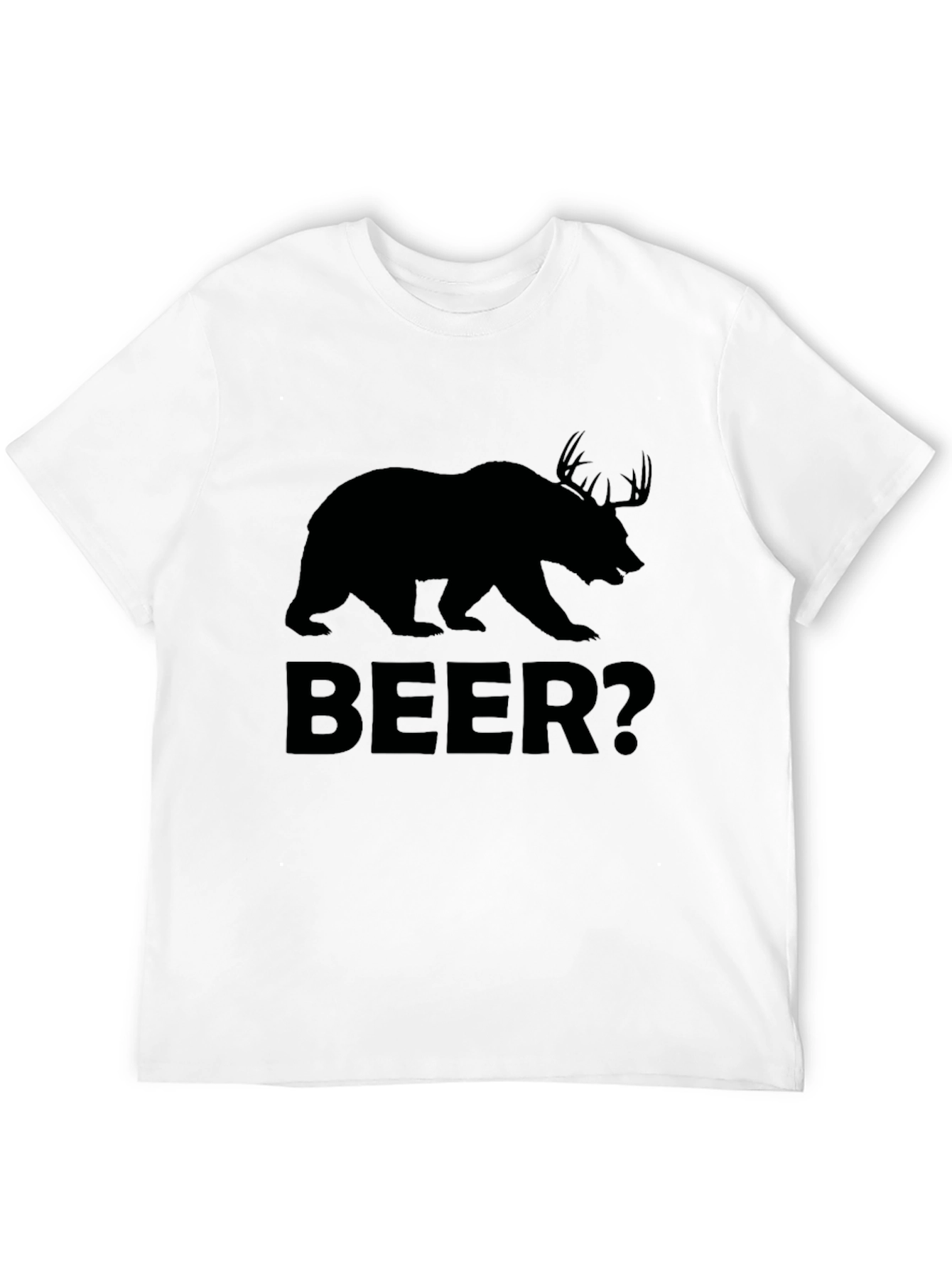 Bear Deer Beer? Mens Black Graphic T-Shirt