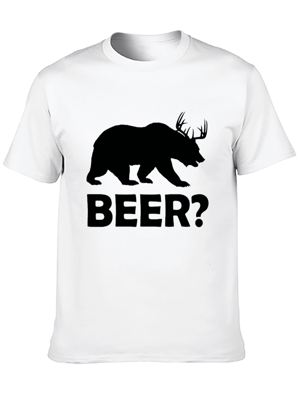 Bear Deer Beer? Mens Black Graphic T-Shirt