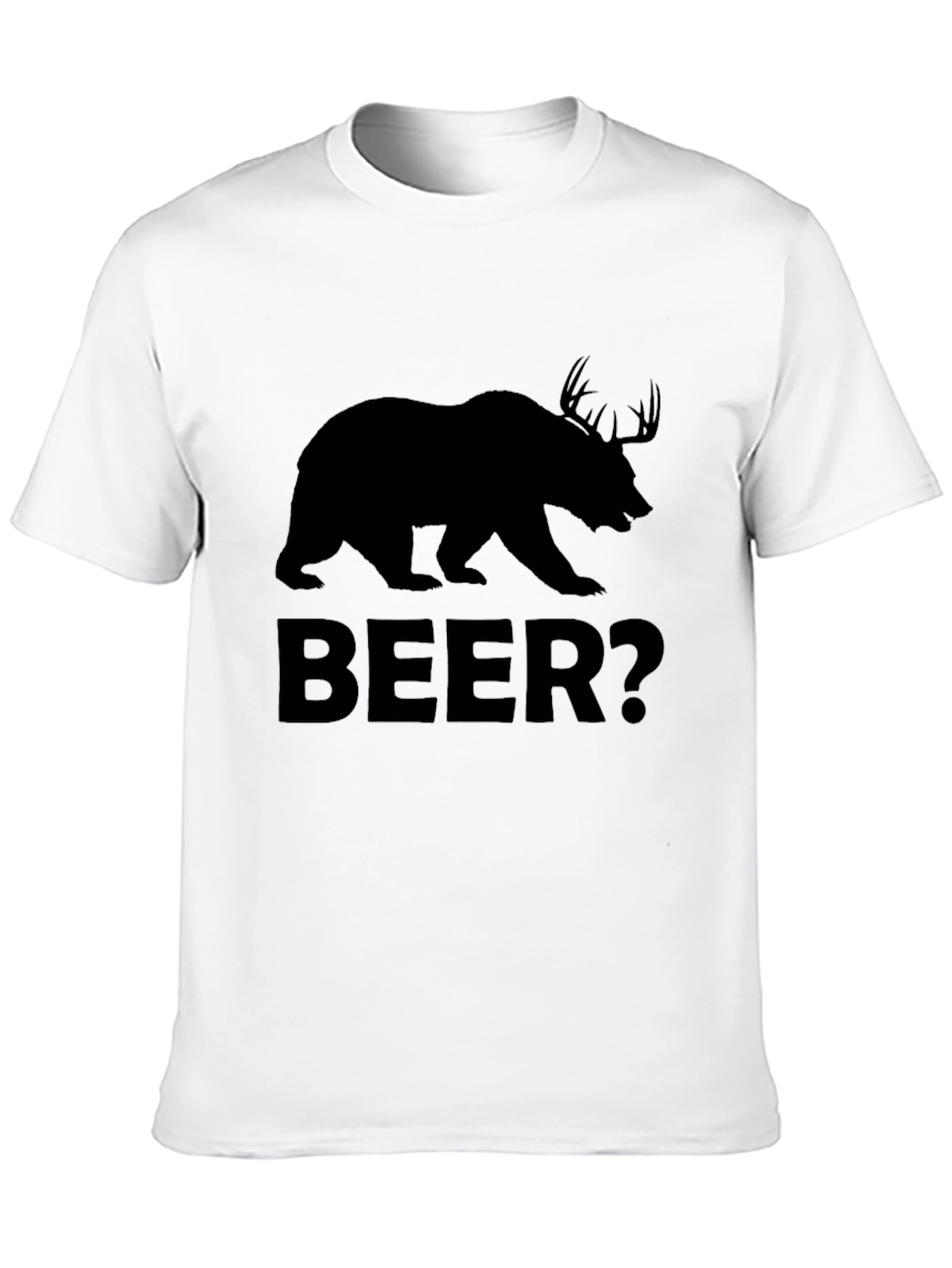 Bear Deer Beer? Mens Black Graphic T-Shirt