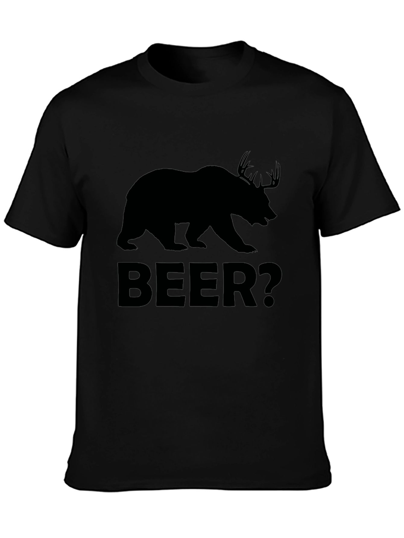 Bear Deer Beer? Mens Black Graphic T-Shirt