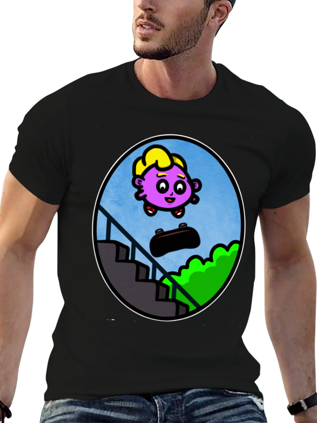 Cartoon Character Skateboard T-Shirt