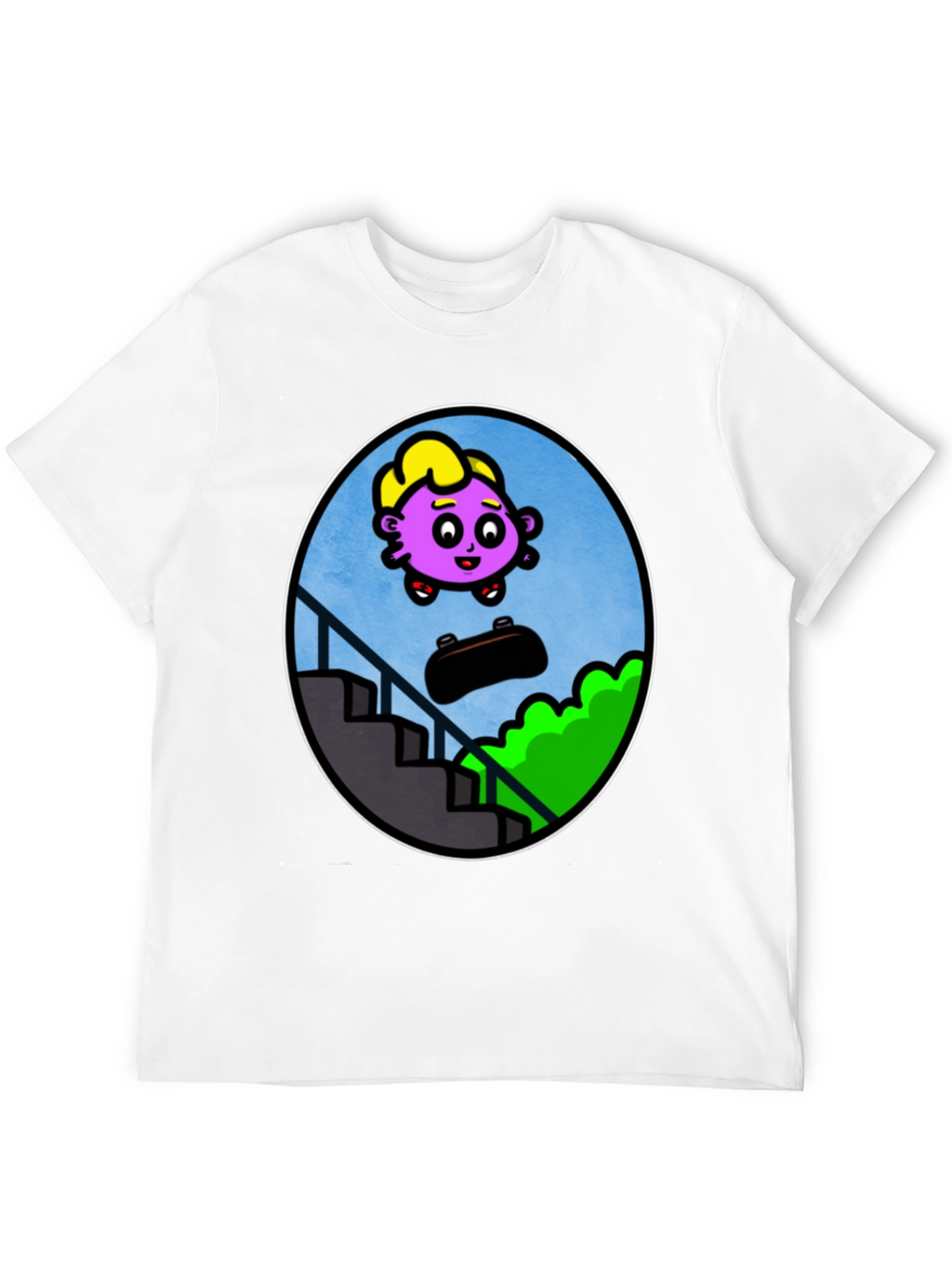 Cartoon Character Skateboard T-Shirt