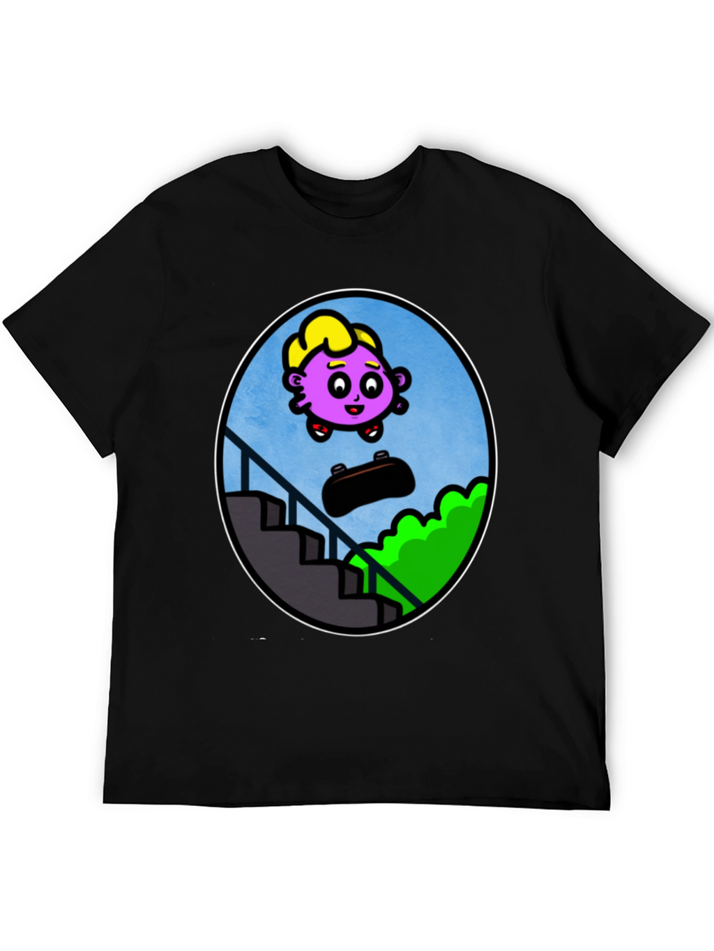 Cartoon Character Skateboard T-Shirt