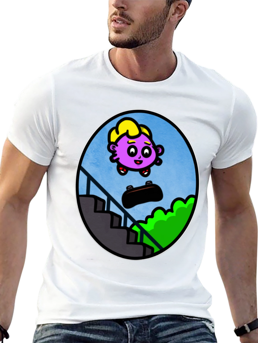 Cartoon Character Skateboard T-Shirt