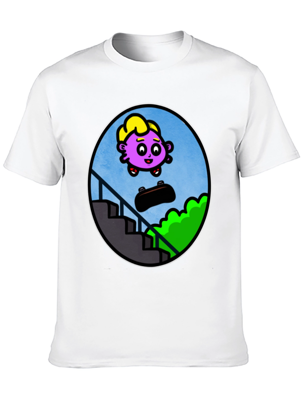 Cartoon Character Skateboard T-Shirt