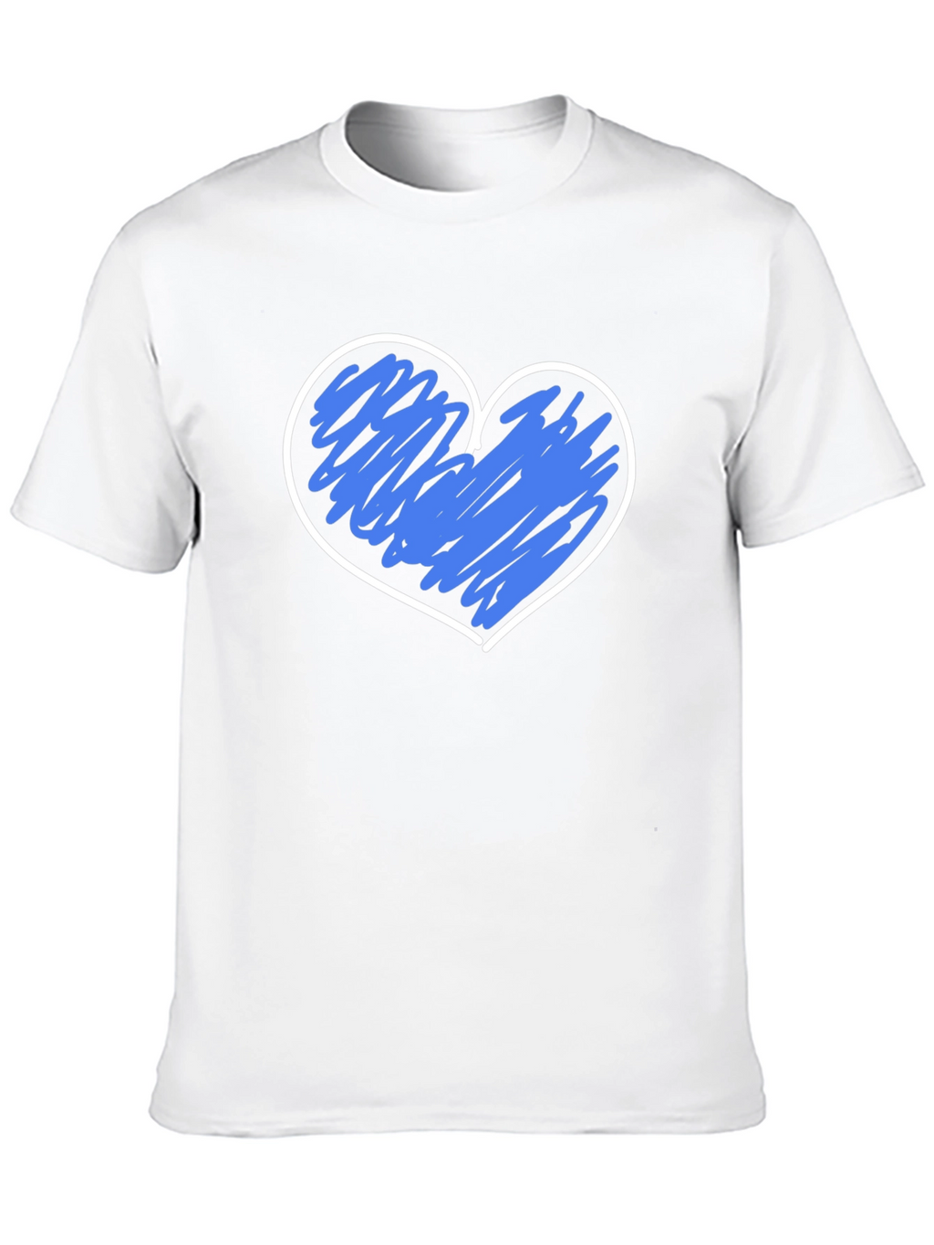 Heart Scribble Graphic T-Shirt - Black Crew Neck