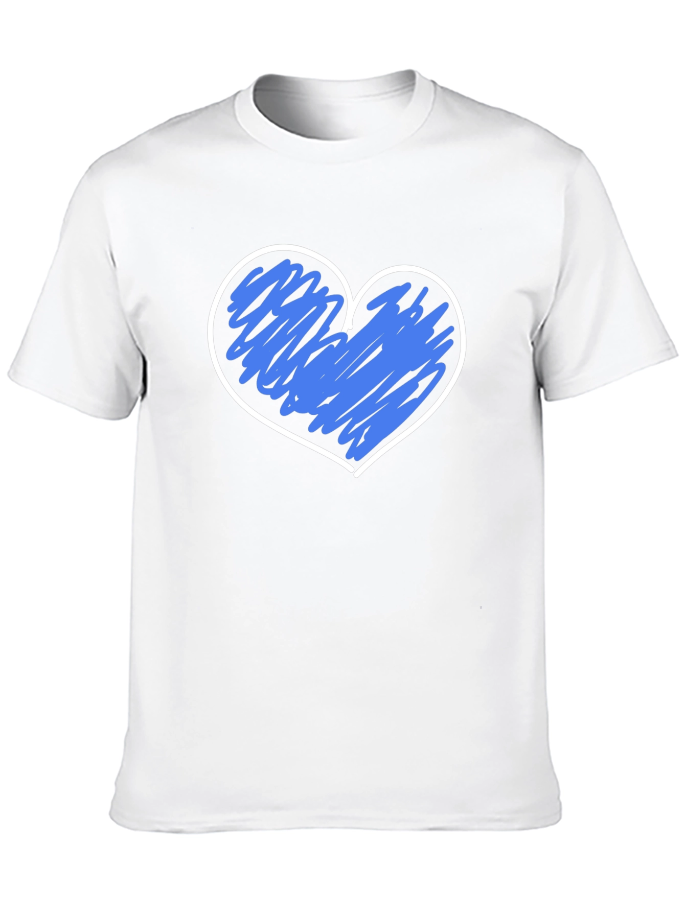 Heart Scribble Graphic T-Shirt - Black Crew Neck