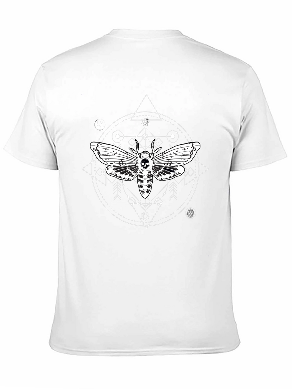 Moth Skull Graphic T-Shirt - Unique Gothic Design