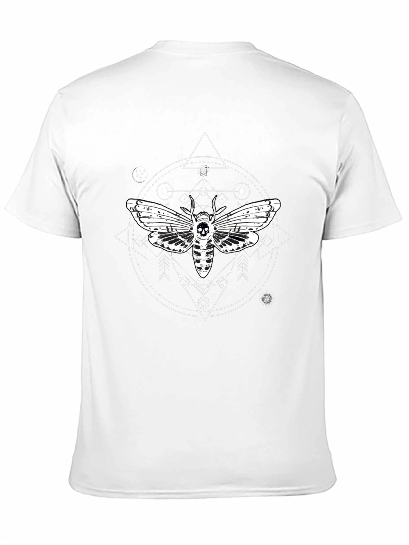 Moth Skull Graphic T-Shirt - Unique Gothic Design