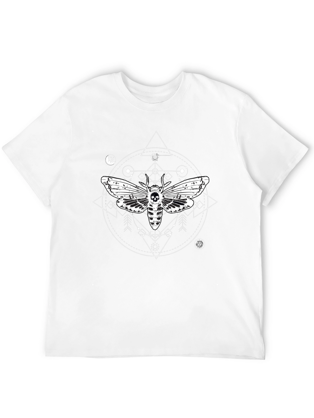 Moth Skull Graphic T-Shirt - Unique Gothic Design