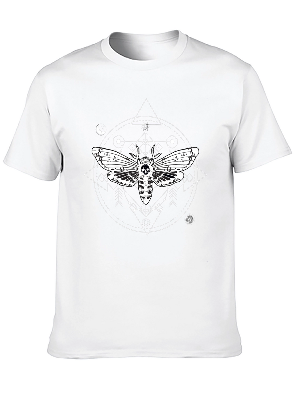 Moth Skull Graphic T-Shirt - Unique Gothic Design