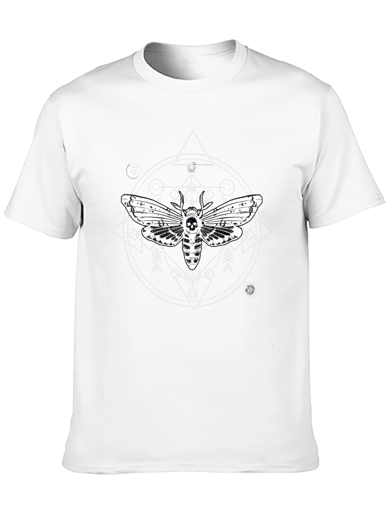 Moth Skull Graphic T-Shirt - Unique Gothic Design