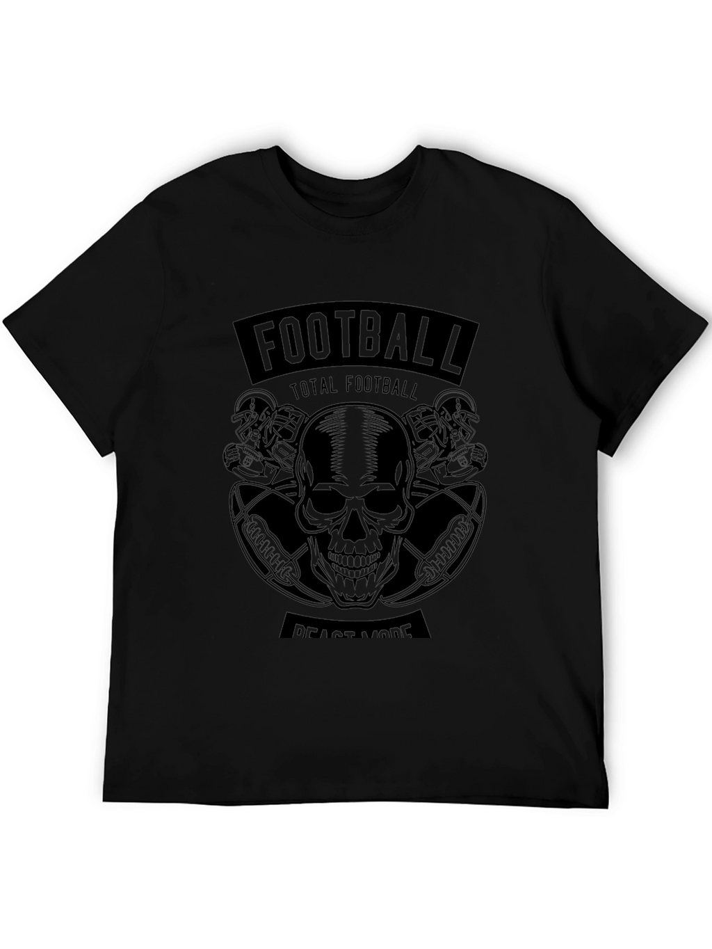 Football Beast Mode Black Graphic T-Shirt