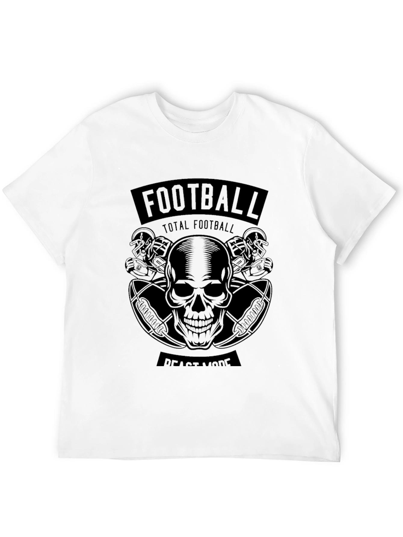 Football Beast Mode Black Graphic T-Shirt
