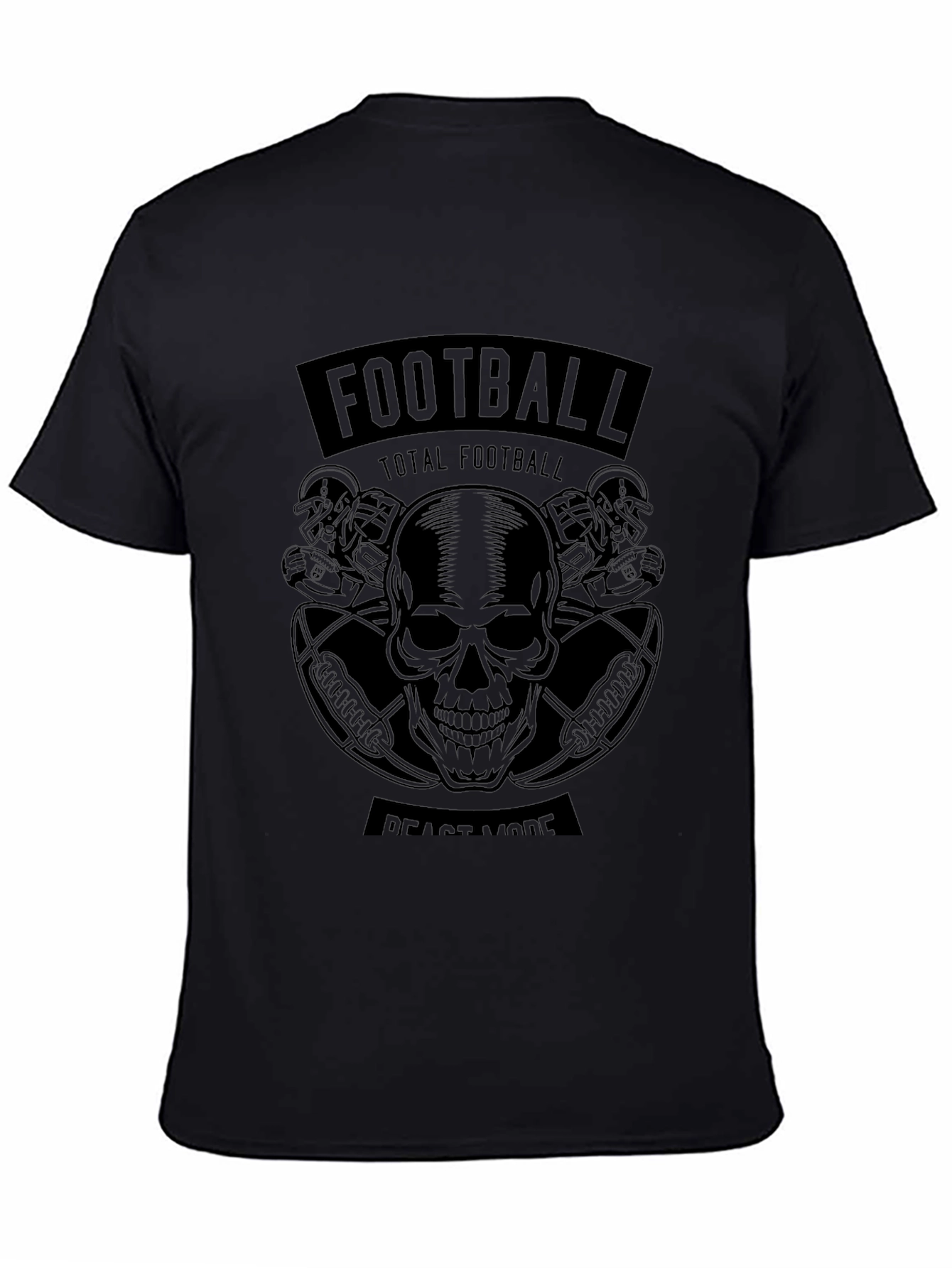 Football Beast Mode Black Graphic T-Shirt