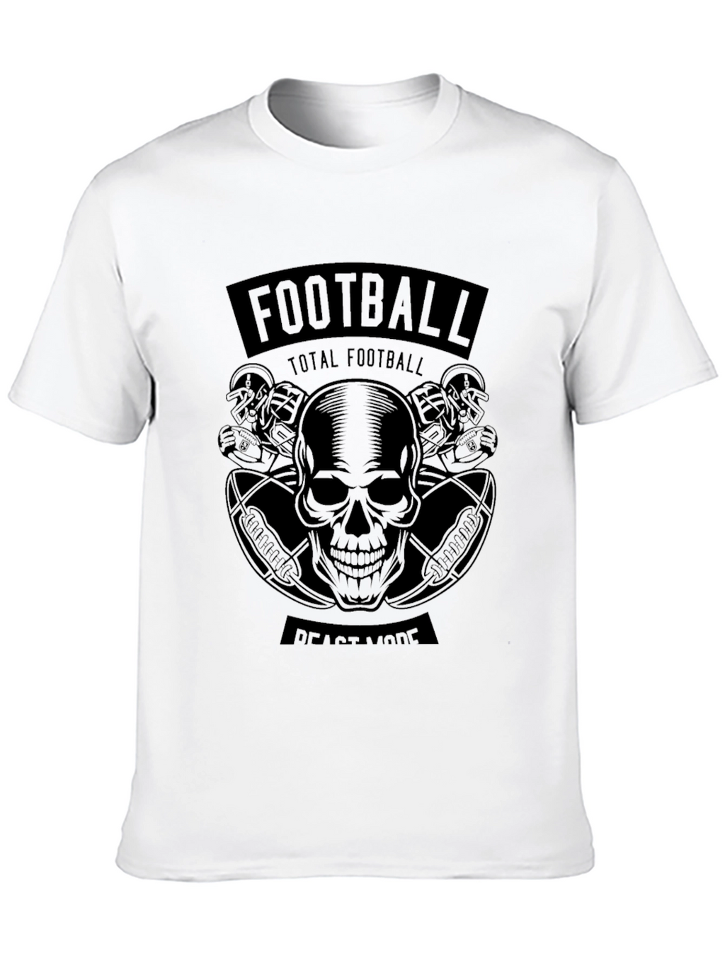 Football Beast Mode Black Graphic T-Shirt