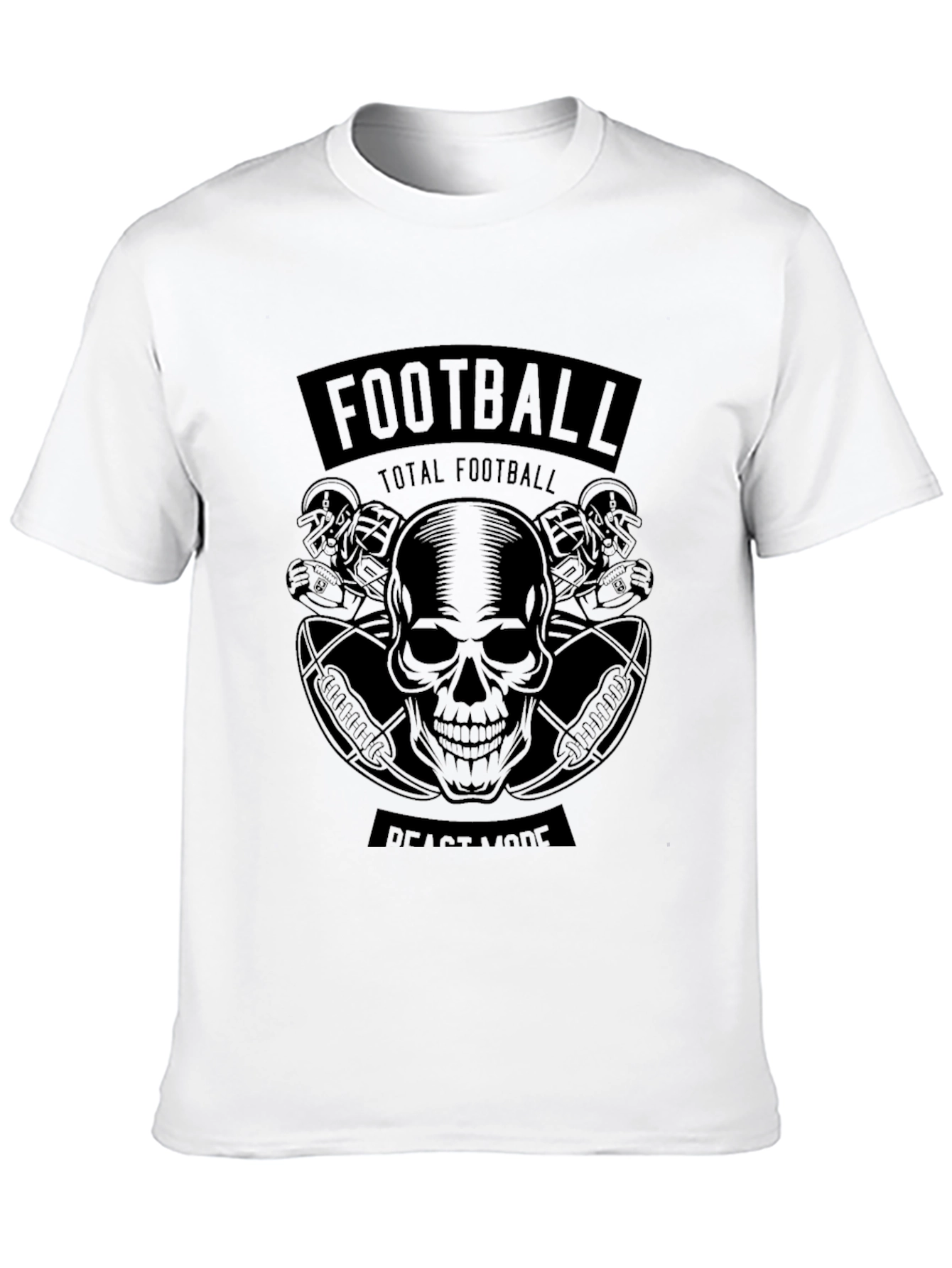 Football Beast Mode Black Graphic T-Shirt