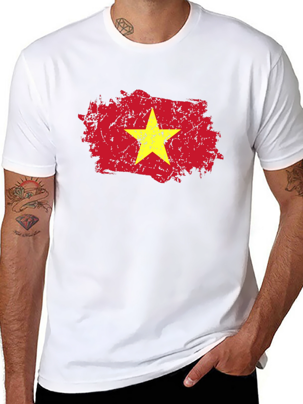 Vietnam Flag Grunge Style Graphic Tee