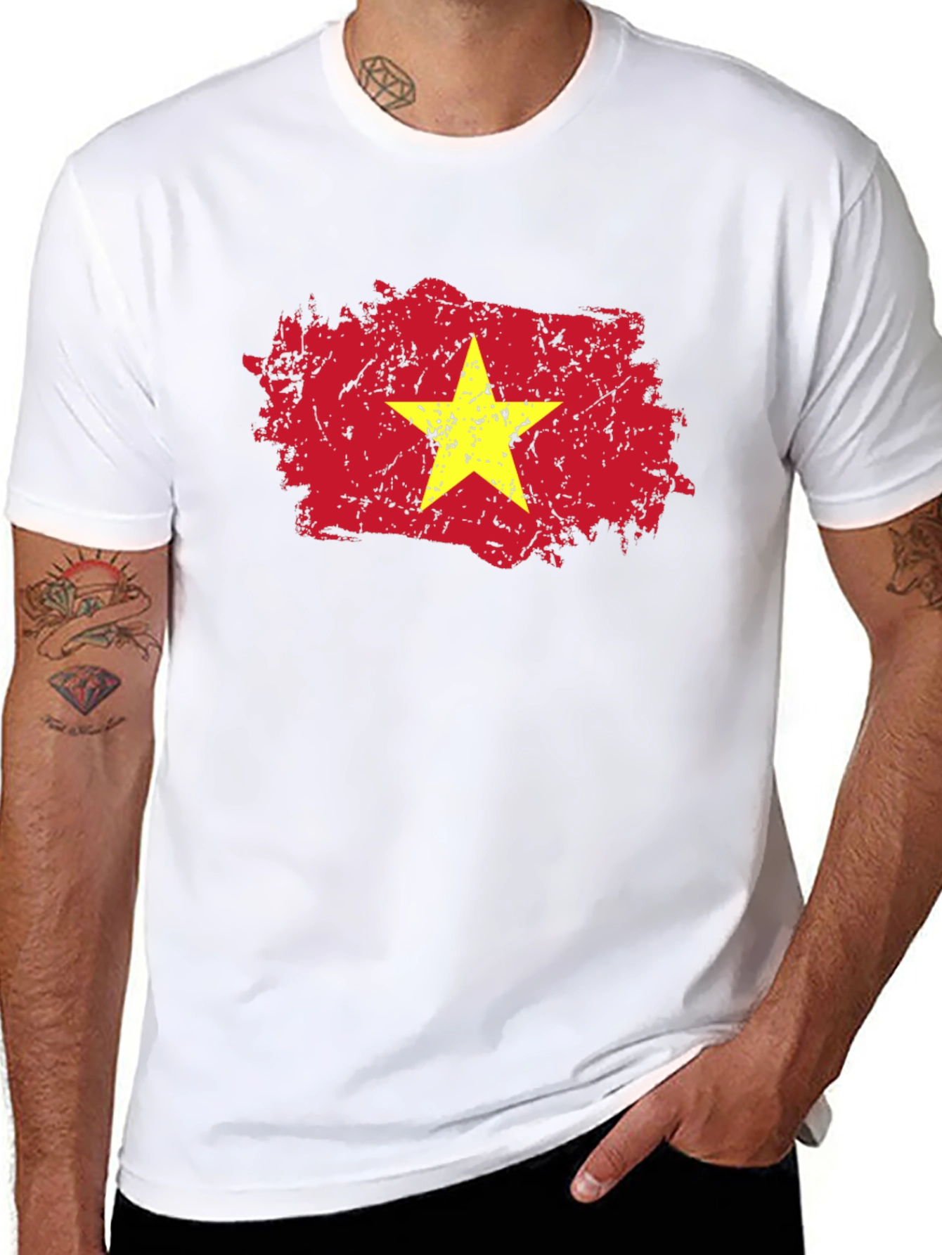 Vietnam Flag Grunge Style Graphic Tee