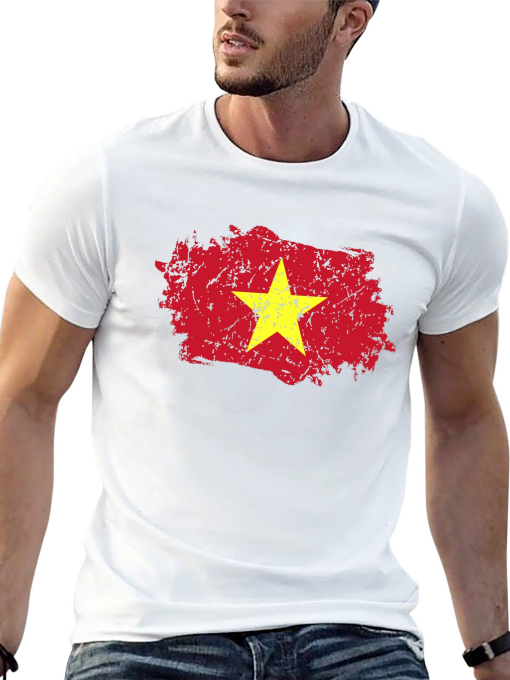 Vietnam Flag Grunge Style Graphic Tee