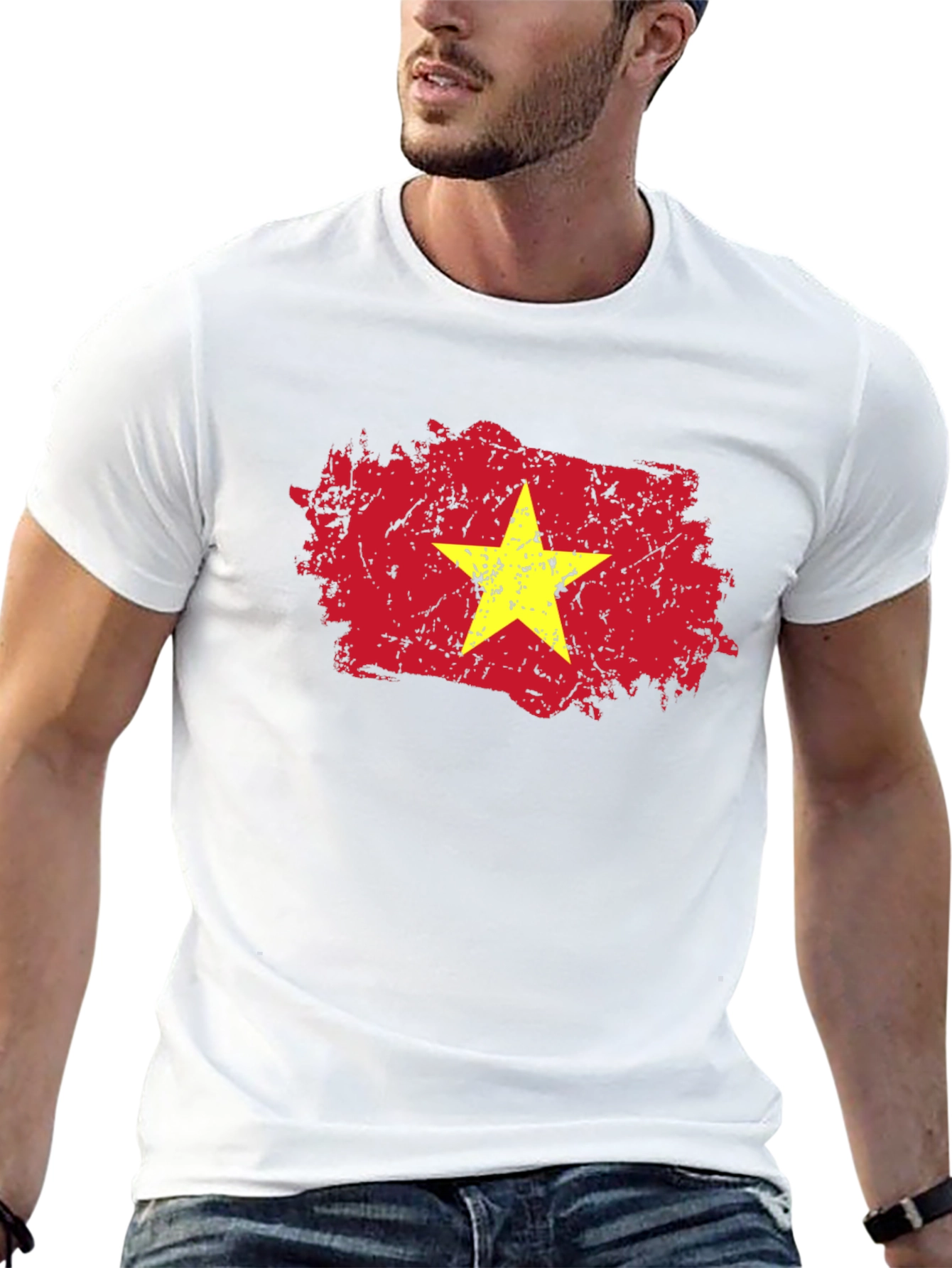 Vietnam Flag Grunge Style Graphic Tee