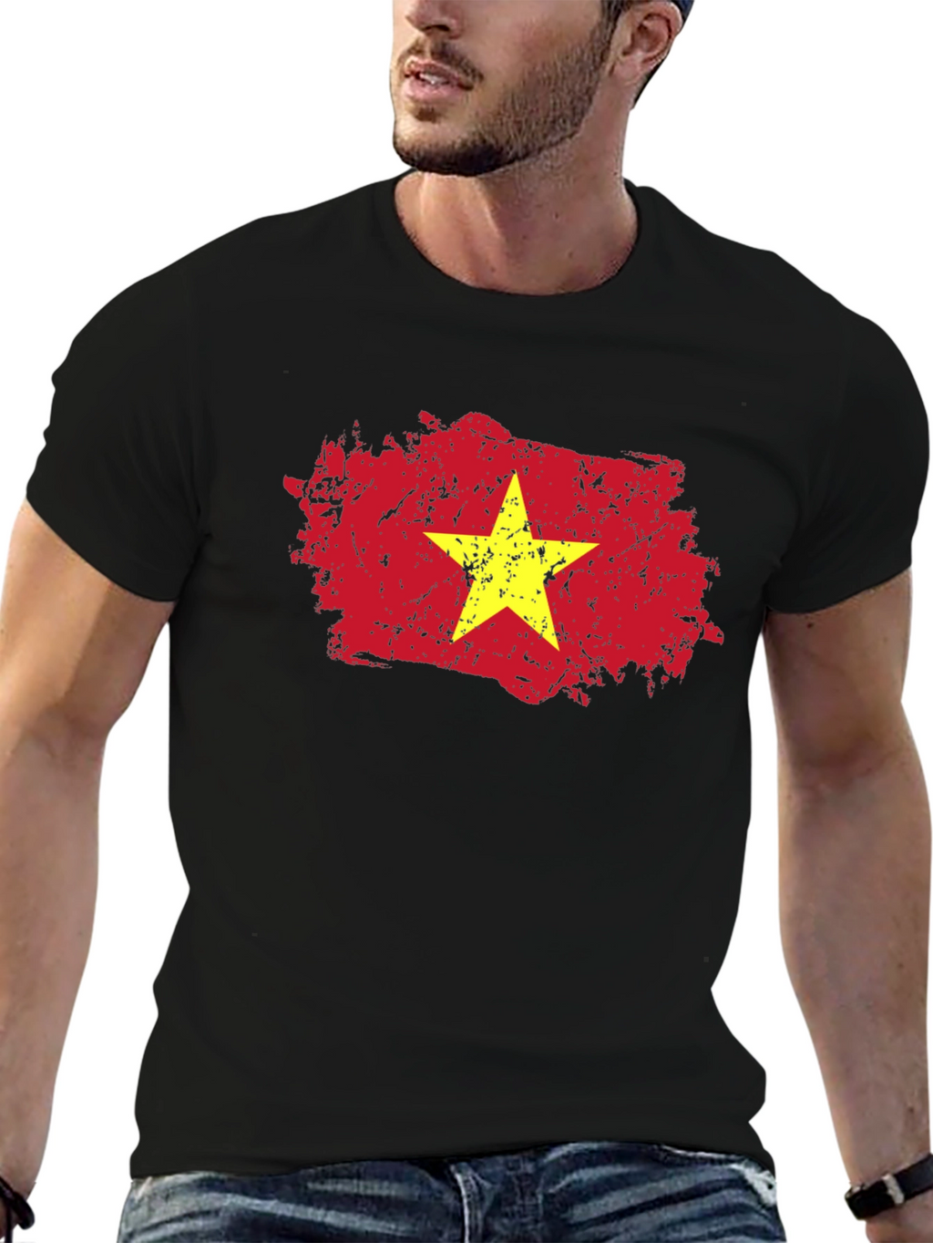 Vietnam Flag Grunge Style Graphic Tee