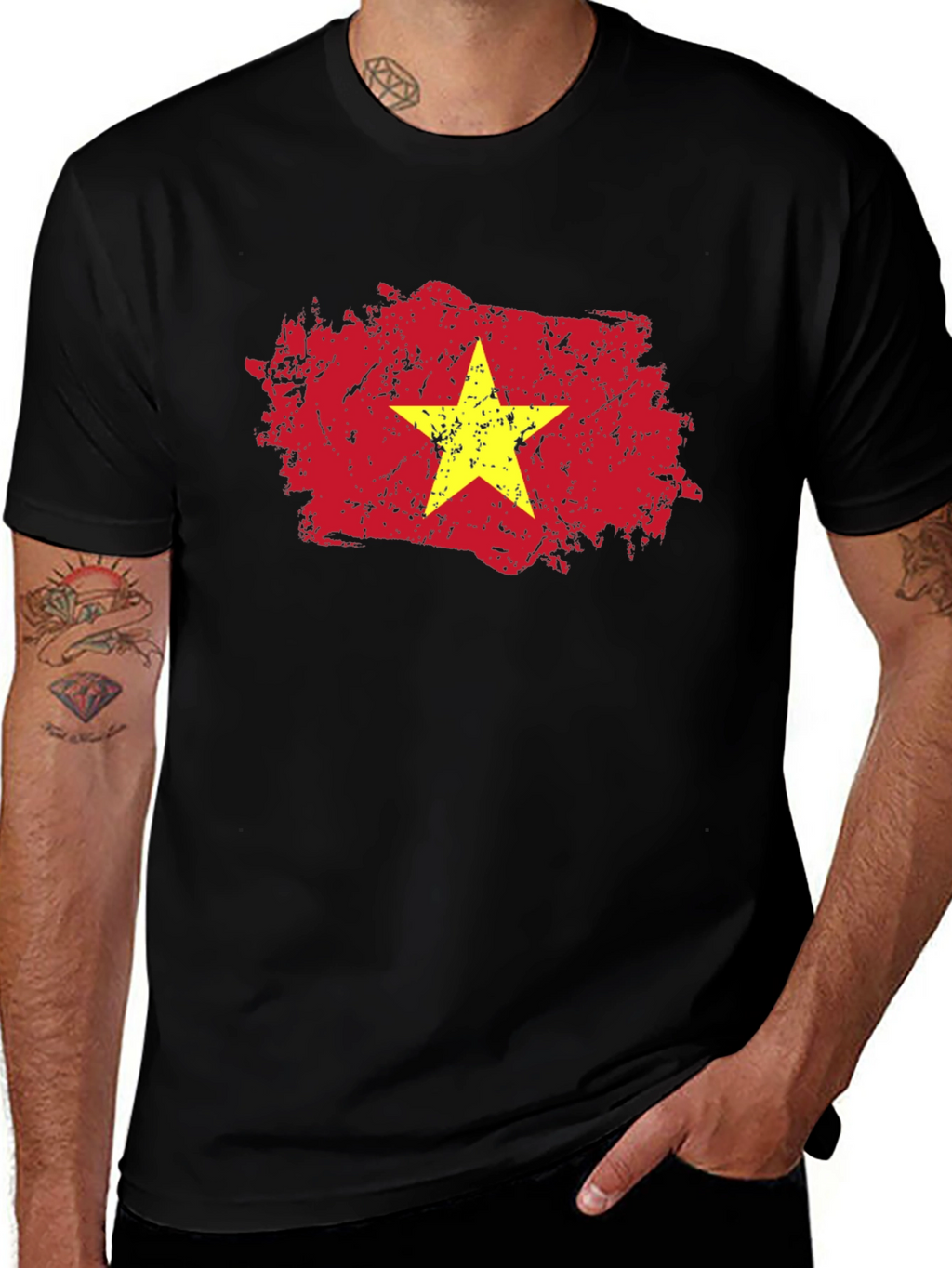 Vietnam Flag Grunge Style Graphic Tee