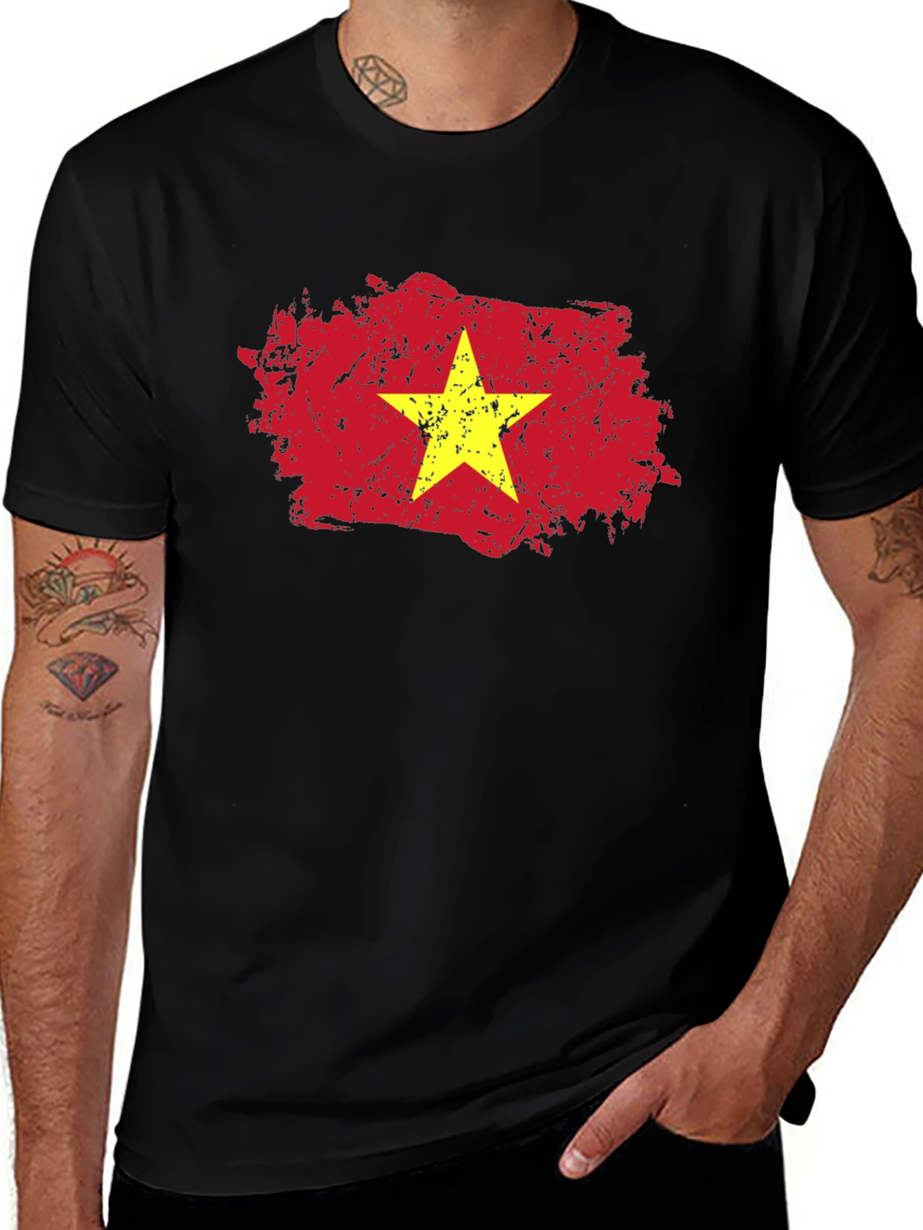 Vietnam Flag Grunge Style Graphic Tee