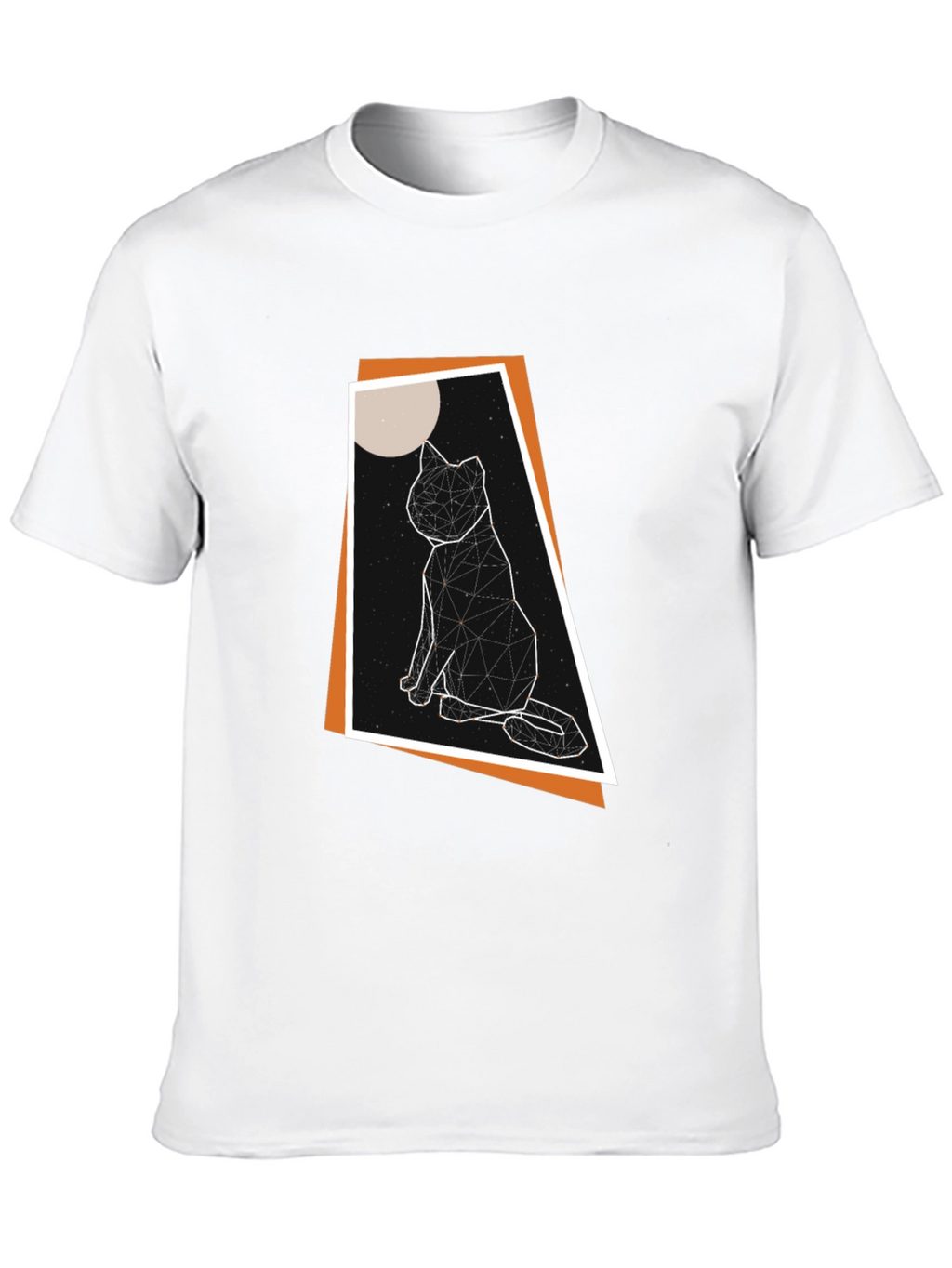 Geometric Cat T-Shirt - Modern Graphic Tee