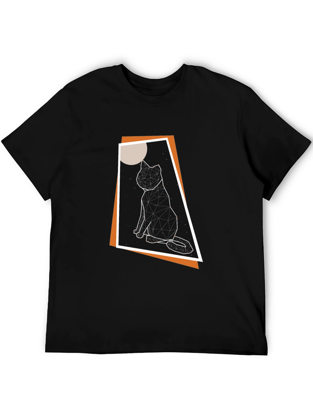 Geometric Cat T-Shirt - Modern Graphic Tee