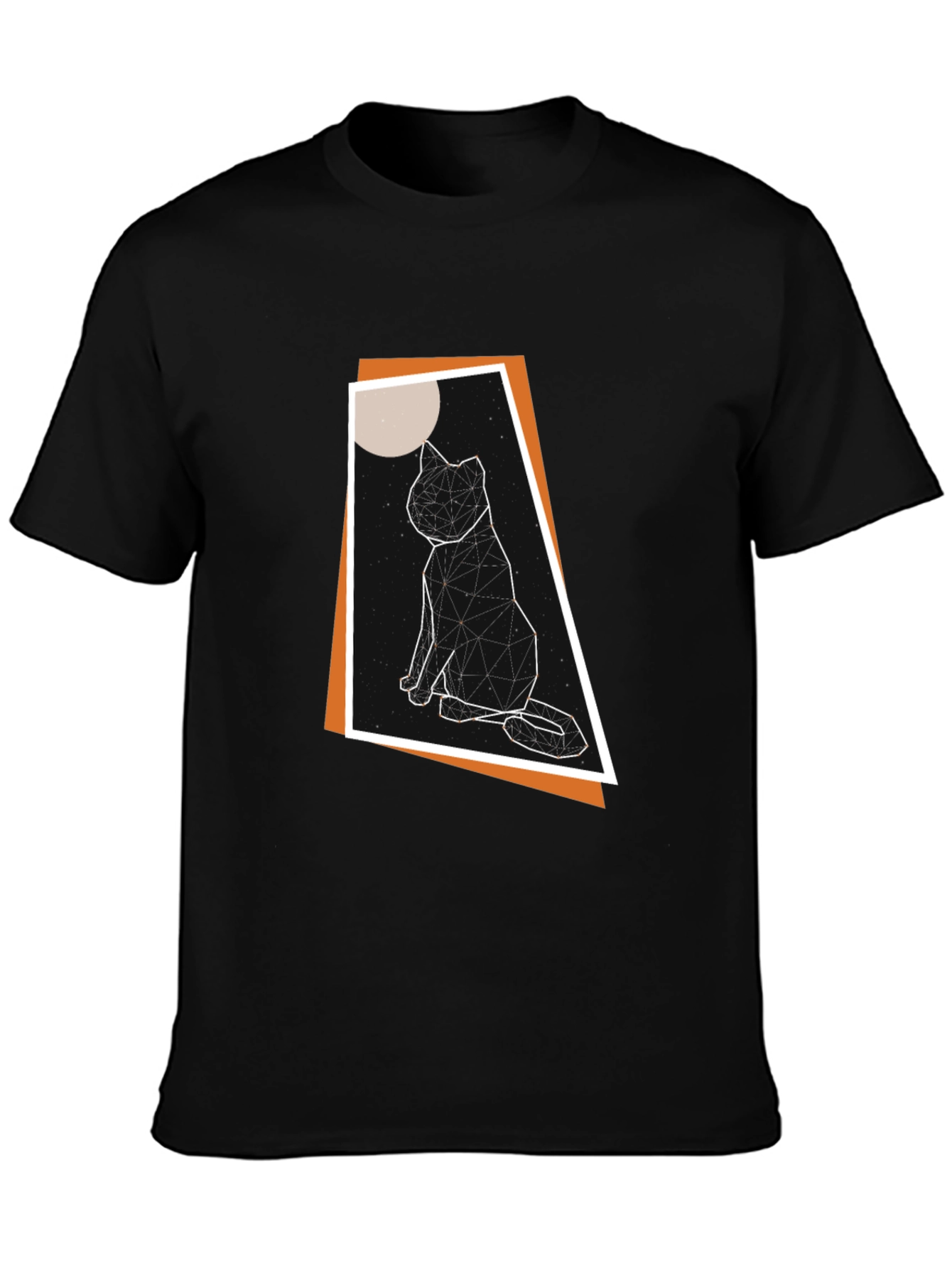 Geometric Cat T-Shirt - Modern Graphic Tee
