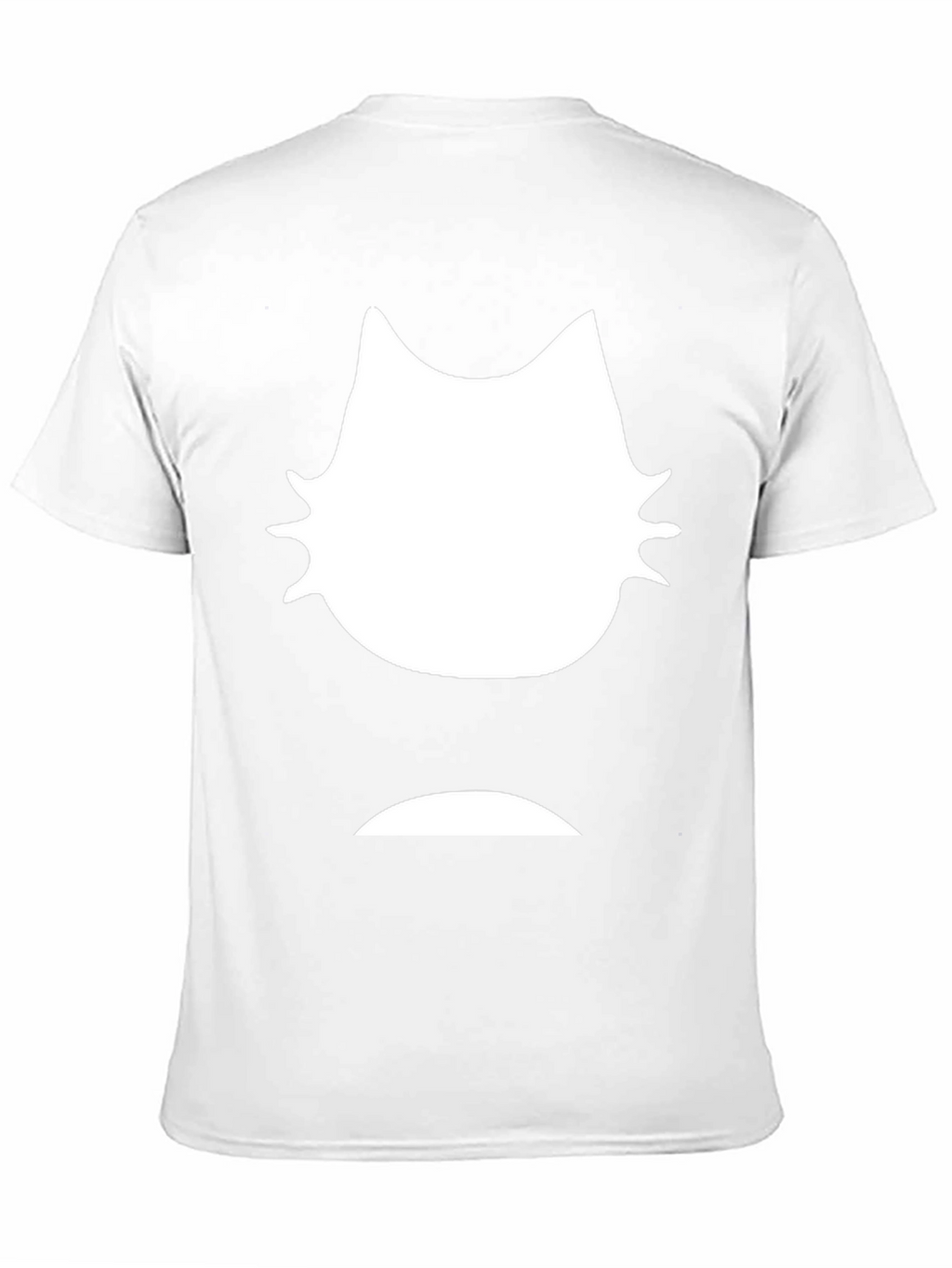 Mens Black T-Shirt - White Cat Graphic