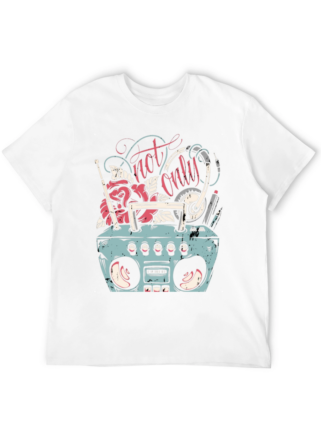 Retro Boombox Graphic Tee - Mens Black T-Shirt