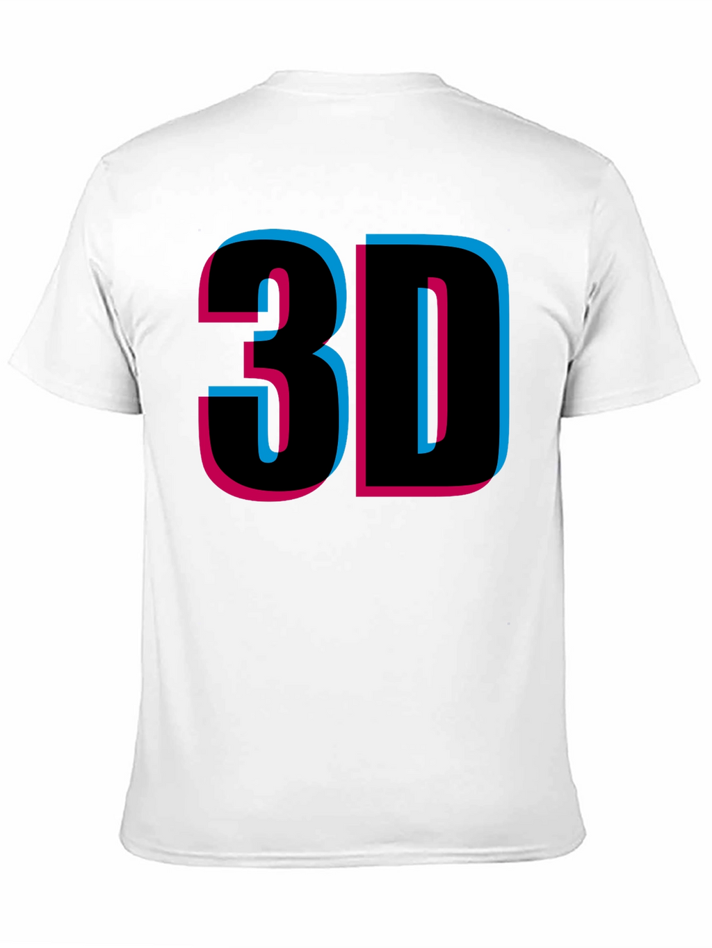 Retro 3D Style Graphic Tee - Black