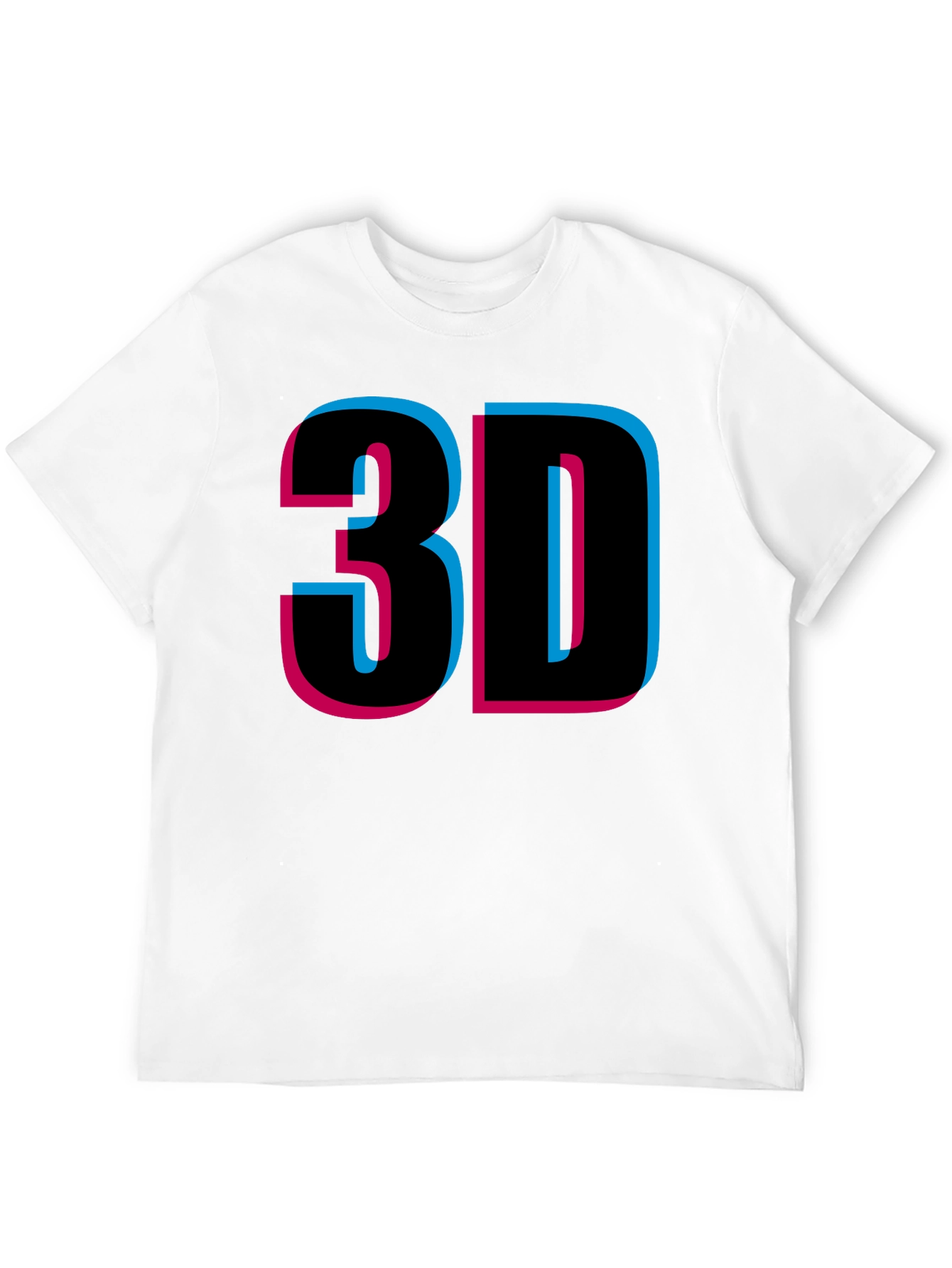 Retro 3D Style Graphic Tee - Black