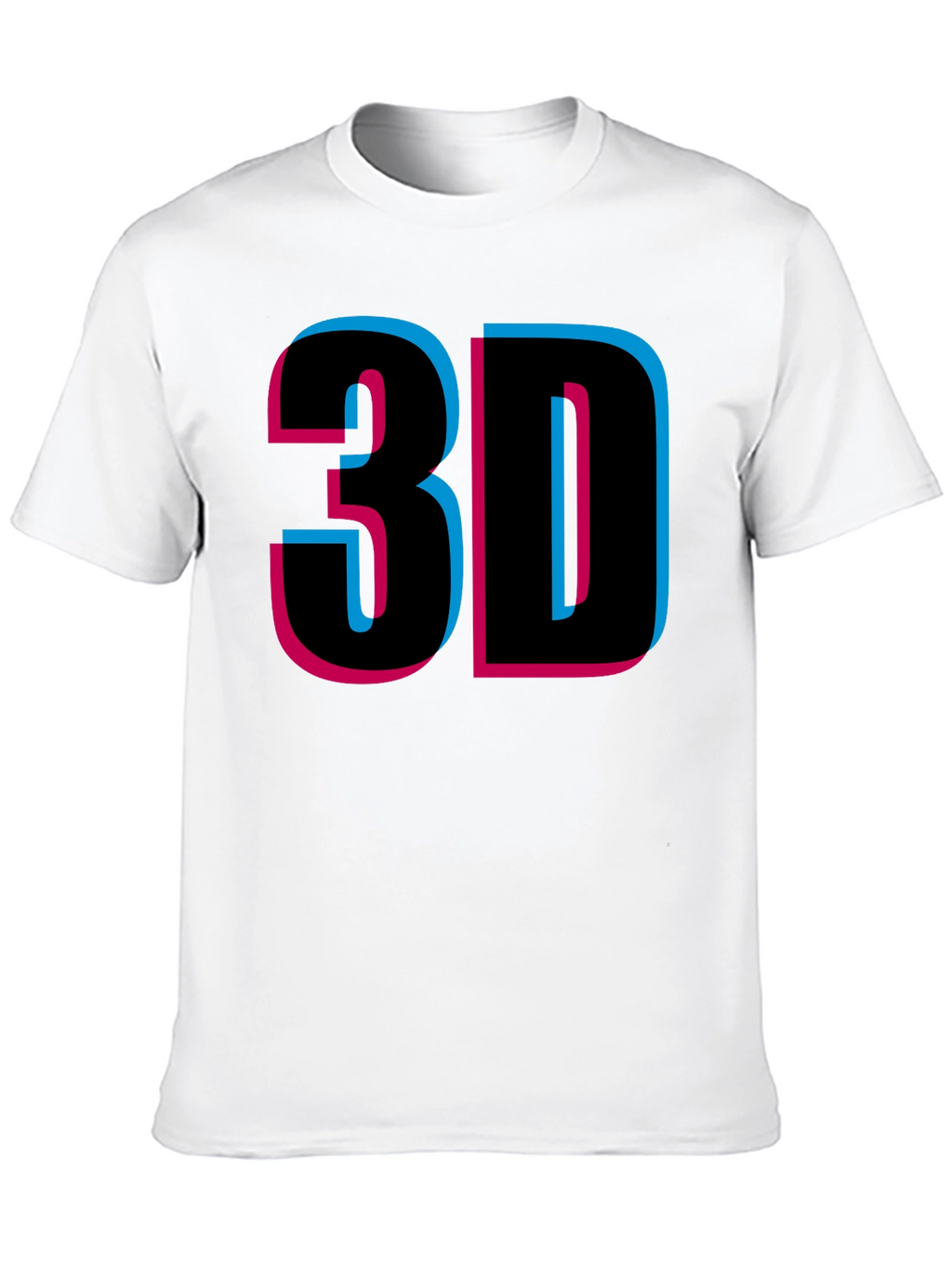 Retro 3D Style Graphic Tee - Black