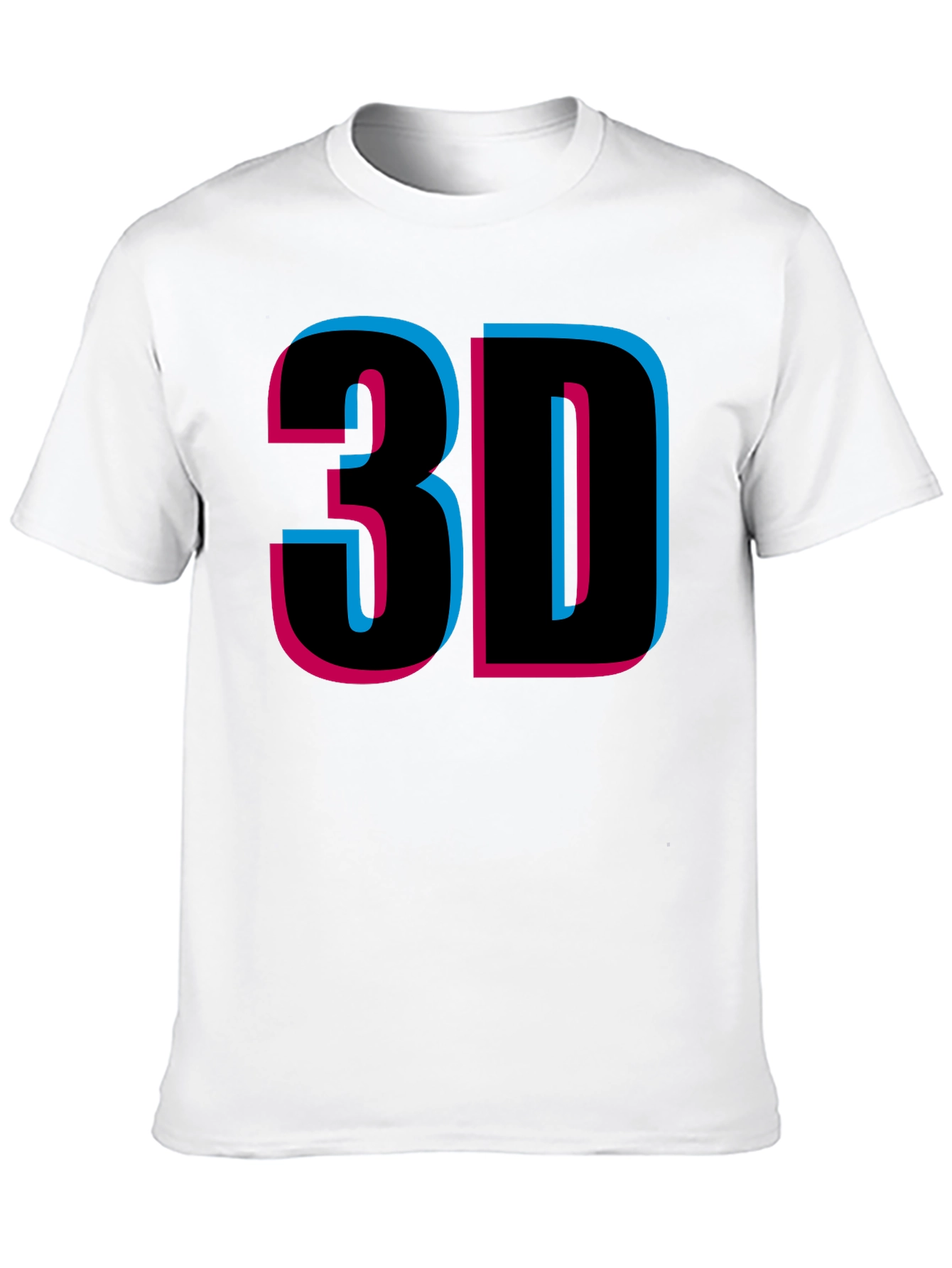 Retro 3D Style Graphic Tee - Black