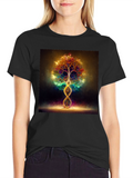 Cosmic Tree DNA T-Shirt - Vibrant Design