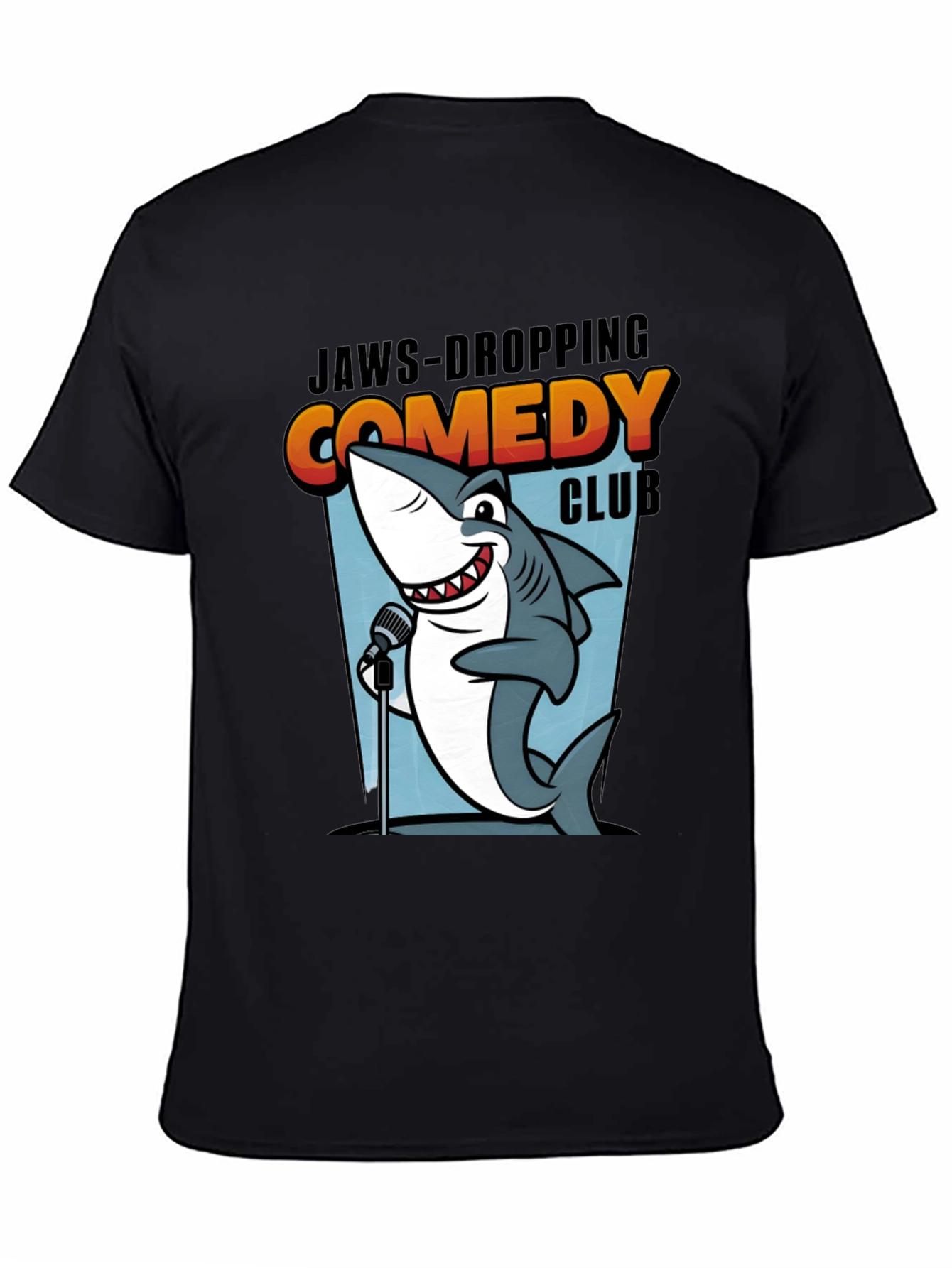 Jaws-Dropping Comedy Club T-Shirt Stand-Up Shark Tee