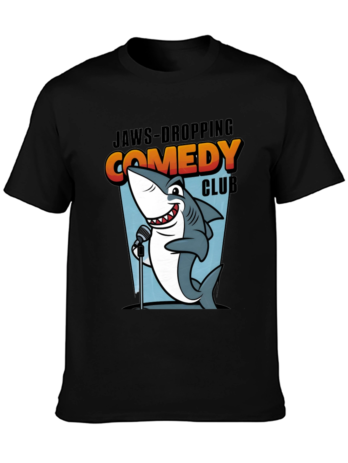 Jaws-Dropping Comedy Club T-Shirt Stand-Up Shark Tee