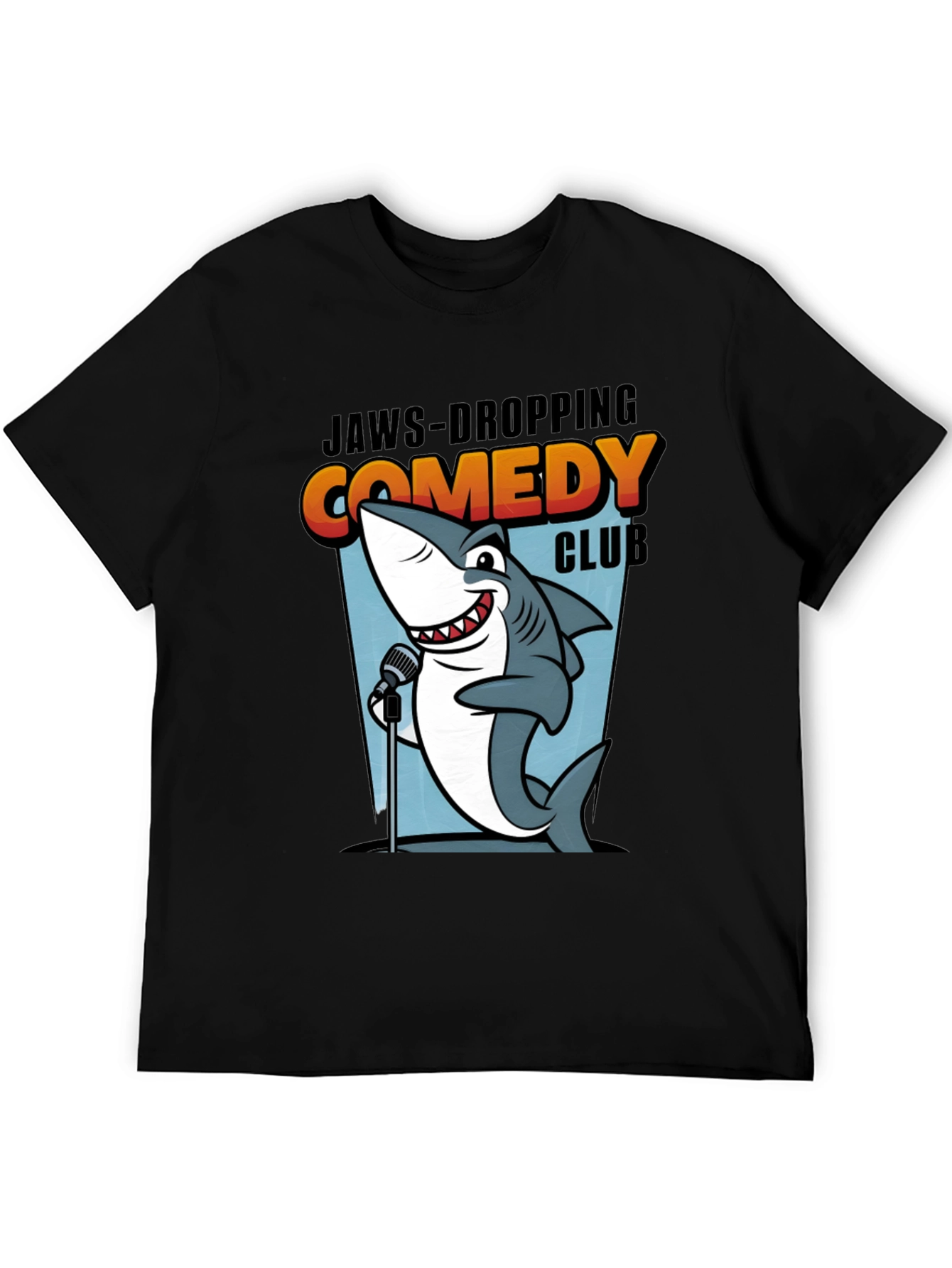Jaws-Dropping Comedy Club T-Shirt Stand-Up Shark Tee