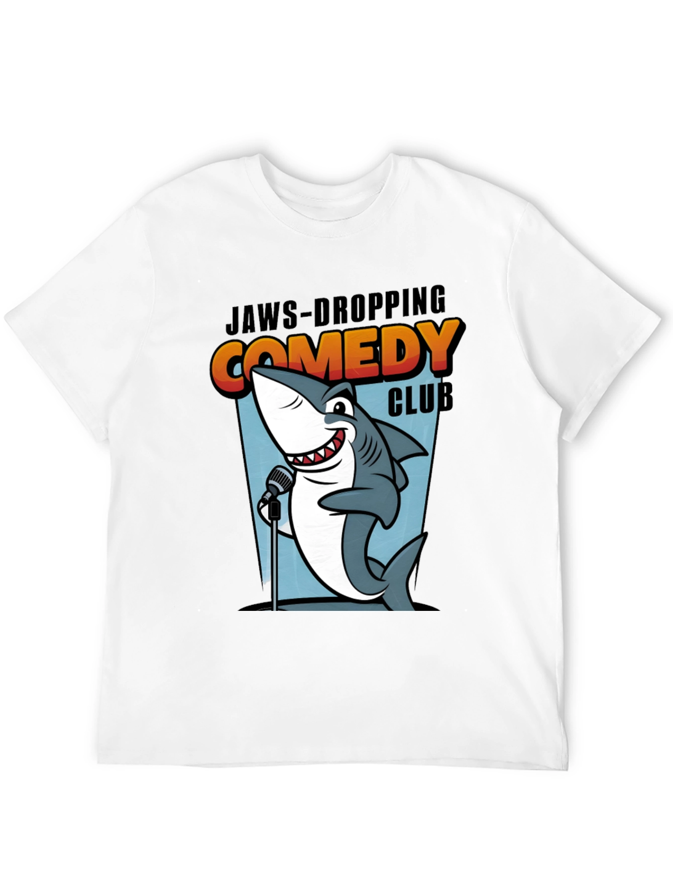 Jaws-Dropping Comedy Club T-Shirt Stand-Up Shark Tee