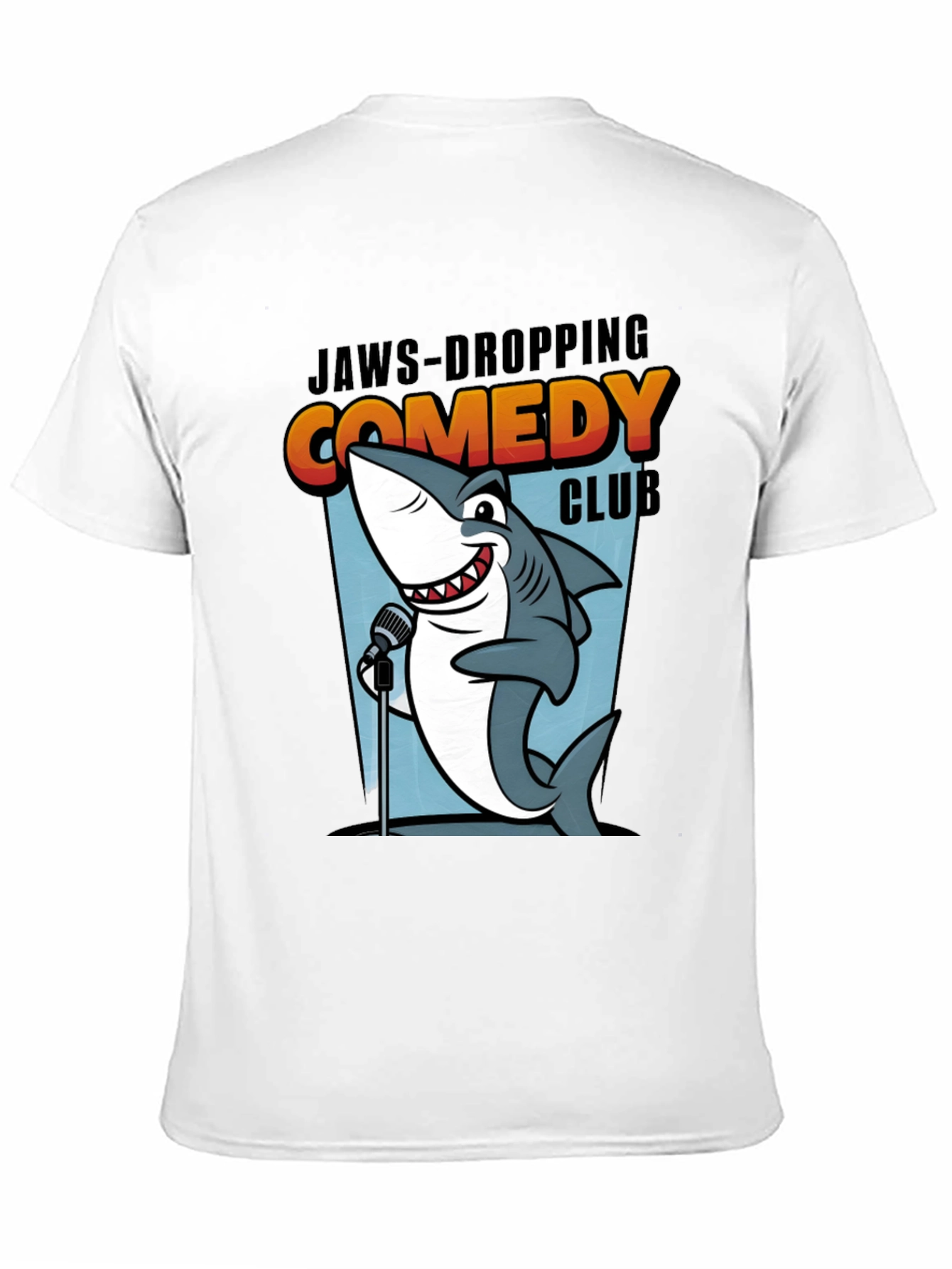 Jaws-Dropping Comedy Club T-Shirt Stand-Up Shark Tee